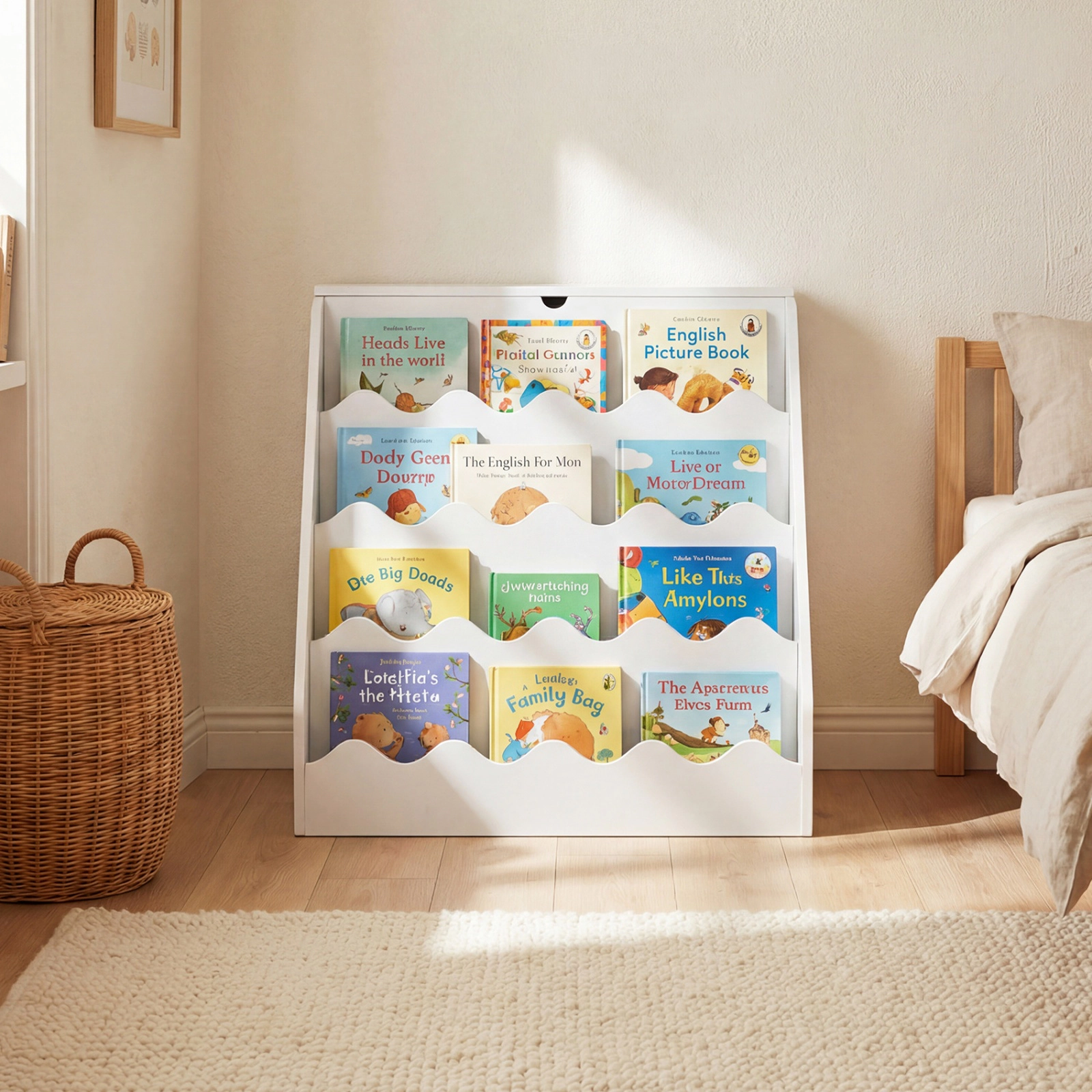 SUGIFT 2-in-1 24.5-in Kids Bookshelf and Rolling Toy Storage Organizer with Flip-Top Compartment and Drawer
