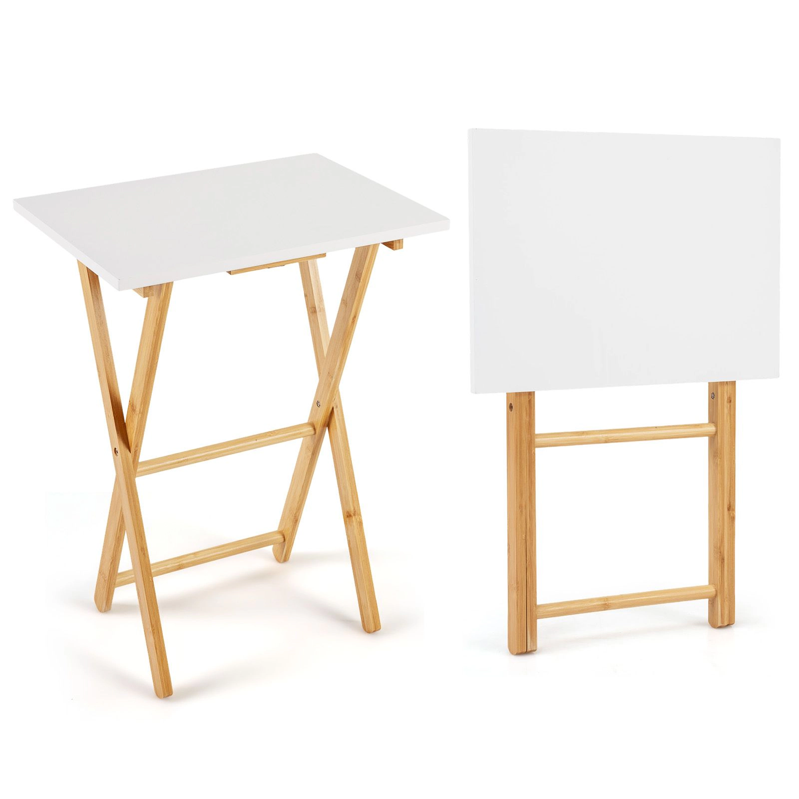 SlickBlue Folding TV Tray Tables Set of 2 for Small Spaces