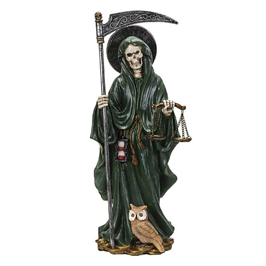 Pacific Giftware Santa Muerte Green Gown with Scale Figurine Death 10 Inch