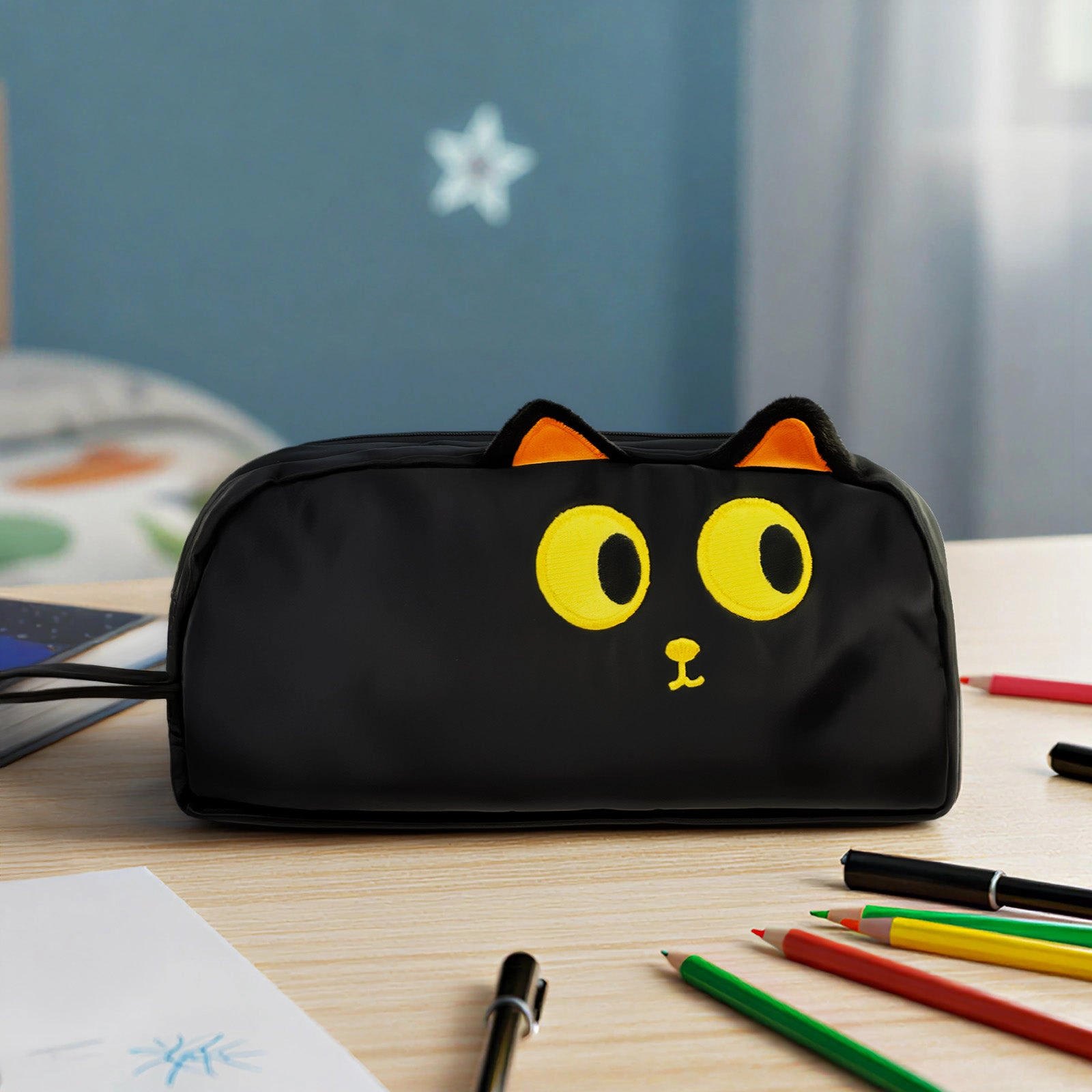 Wrapables 3D Animal Face 2-Compartment Pencil Case