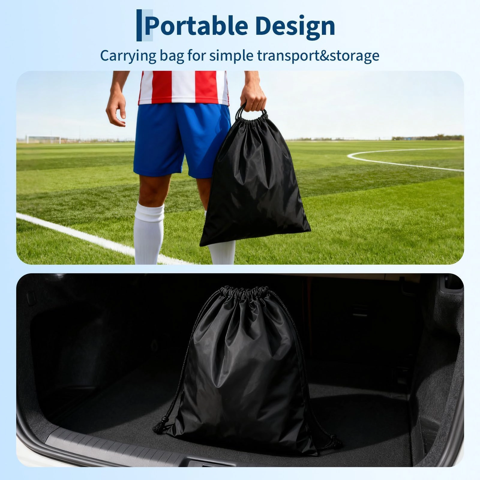 6x4 FT Soccer Goal Set 2 Pack with Training Nets, Portable Backyard Goals Ball, Cones & Carry Bag