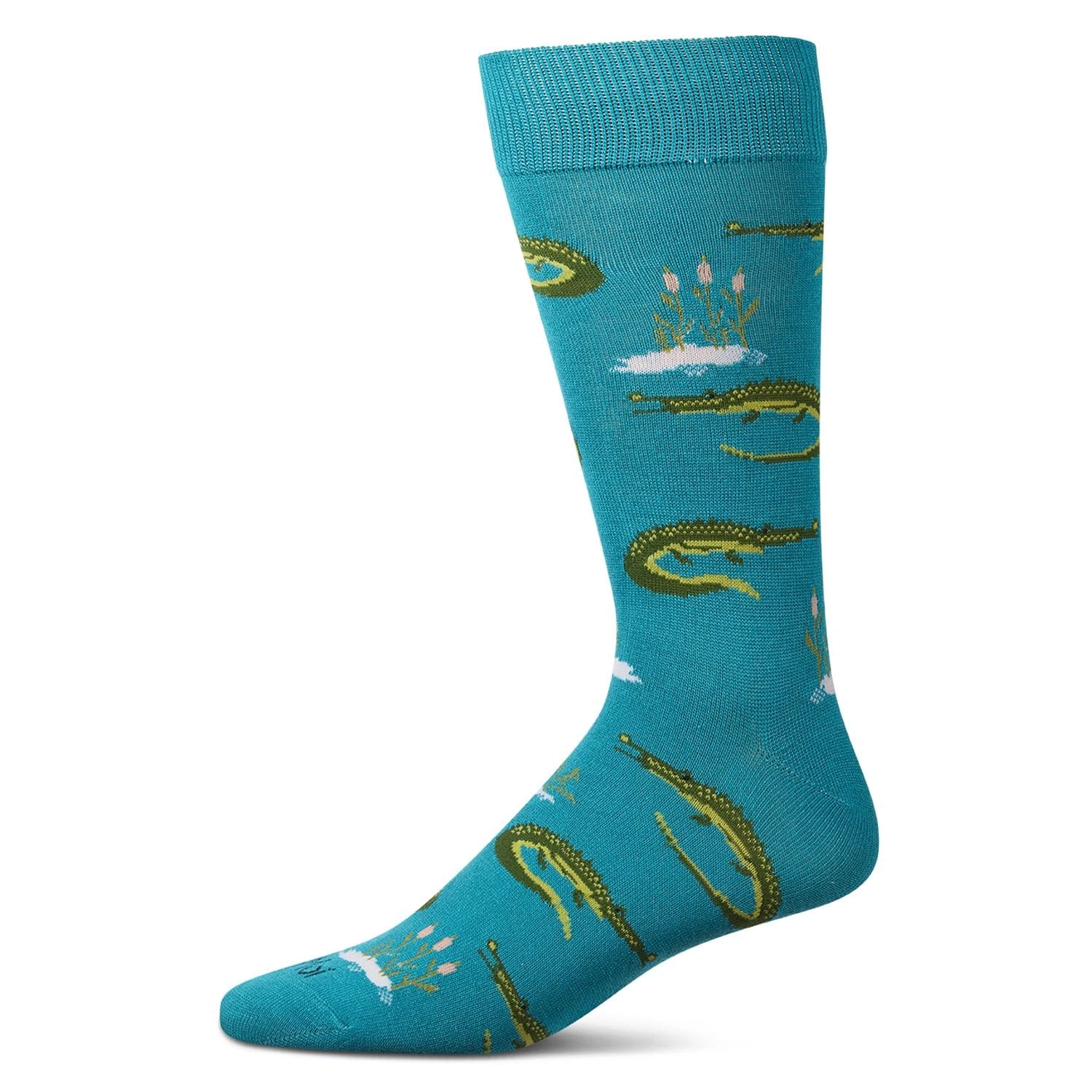 MeMoi Men's Alligators Bamboo Crew Socks