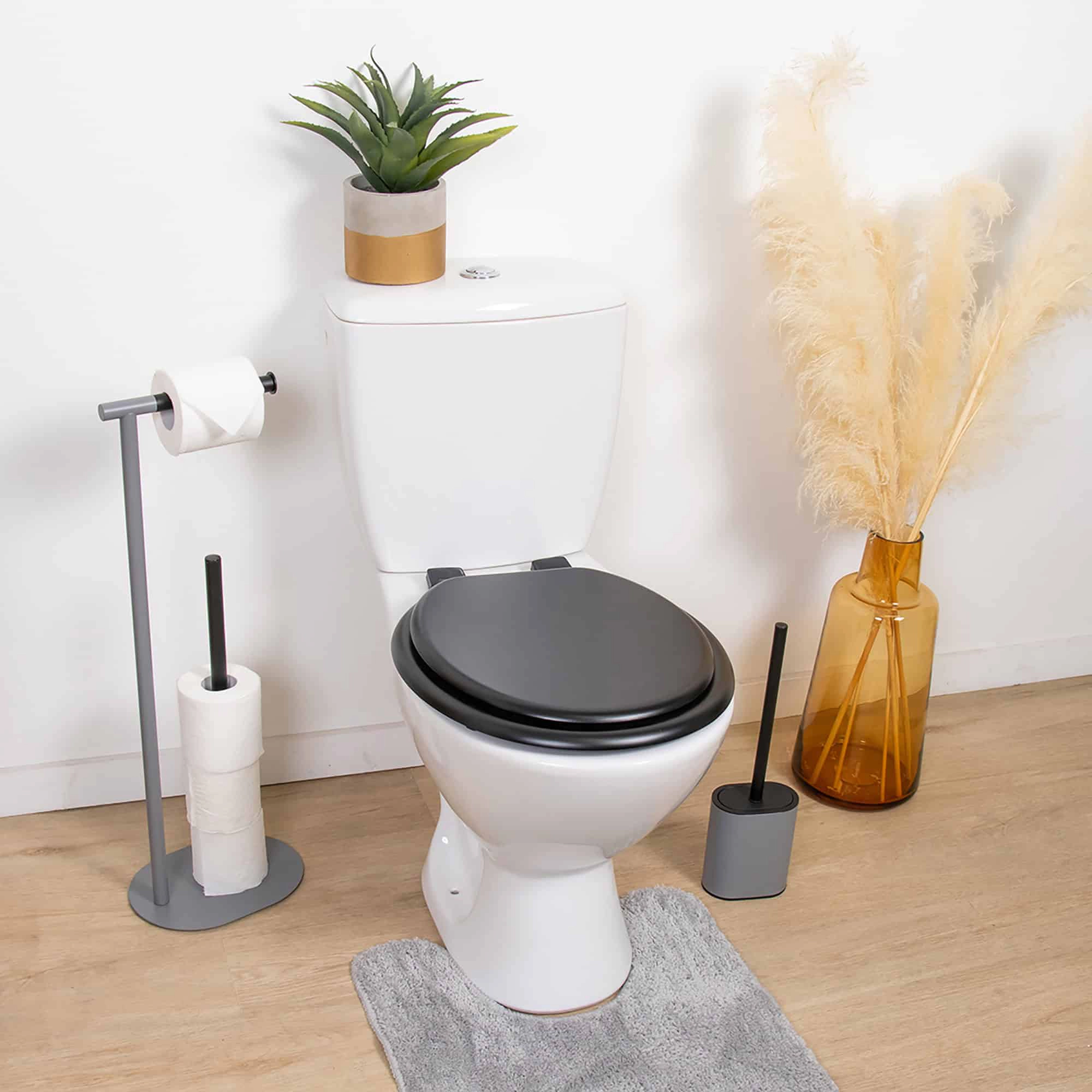 Evideco French Home Goods Round Molded Wood Toilet Seat 15.5" x 14.2" White