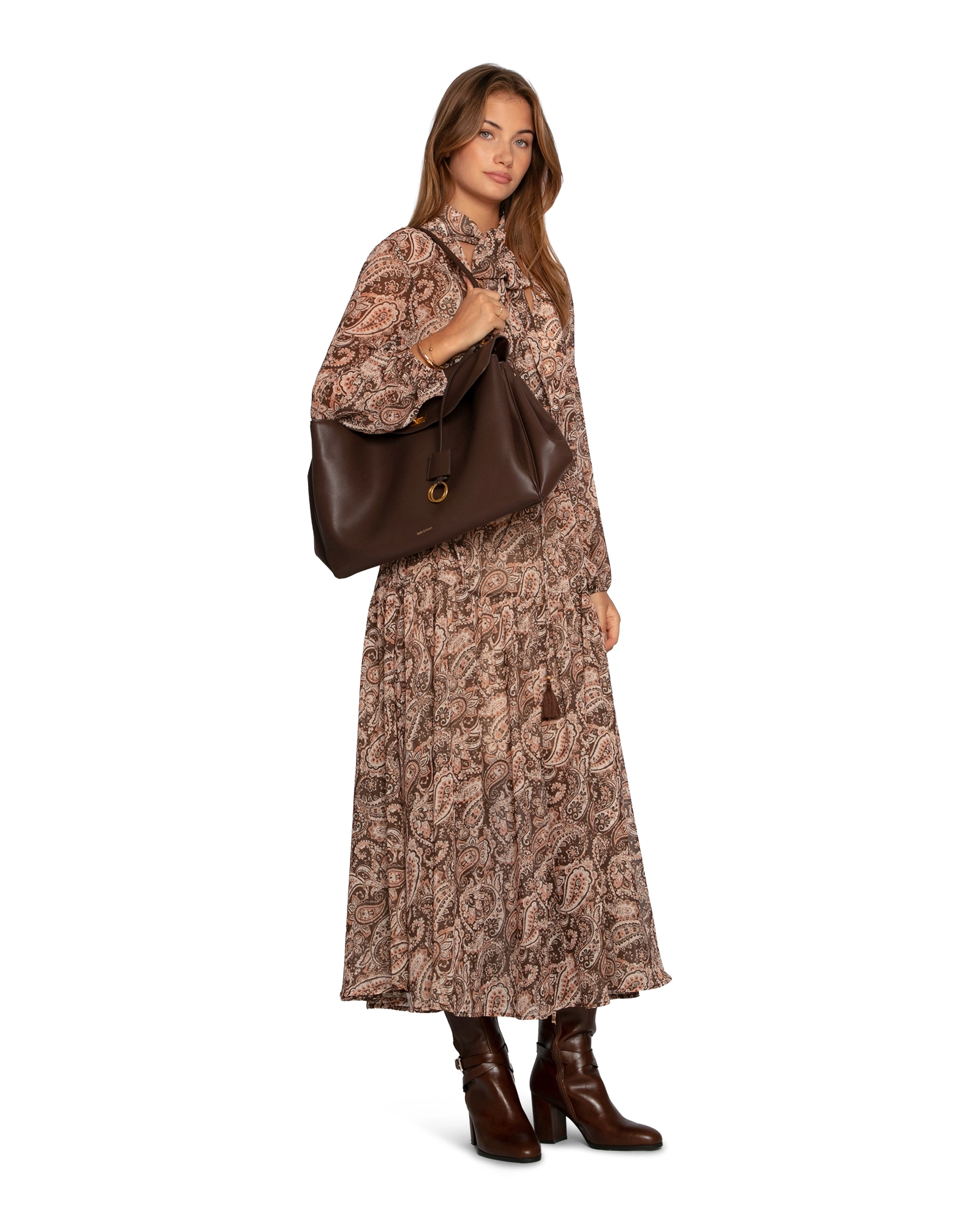 Belle & Bloom Waterfall Printed Maxi Dress