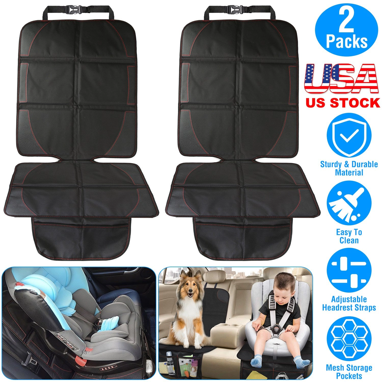 GBruno Kids' Kids' 2-Pack Car Seat Protector Cushion Mat