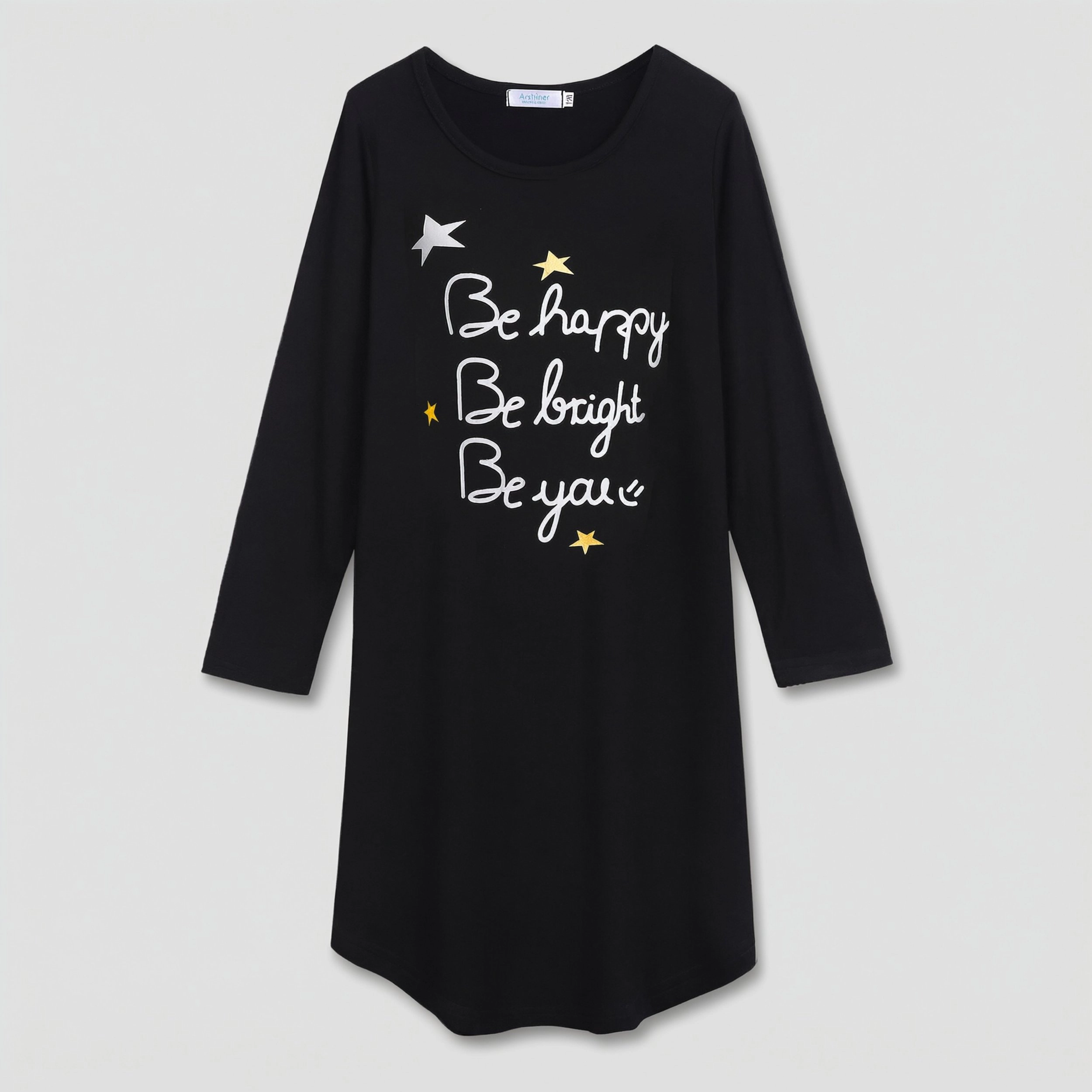 Arshiner Girls Nightgowns Long Sleeve Print Pajamas Nightdress For Kids Soft Sleep Wear Nighties