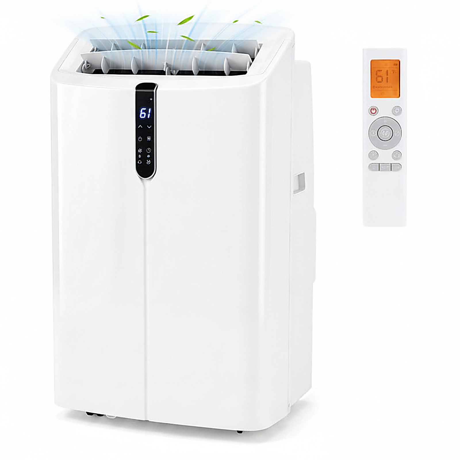 SUGIFT 14000 BTU Smart Portable Air Conditioner 47 dB for Rooms up to 750 Sq Ft White/Black