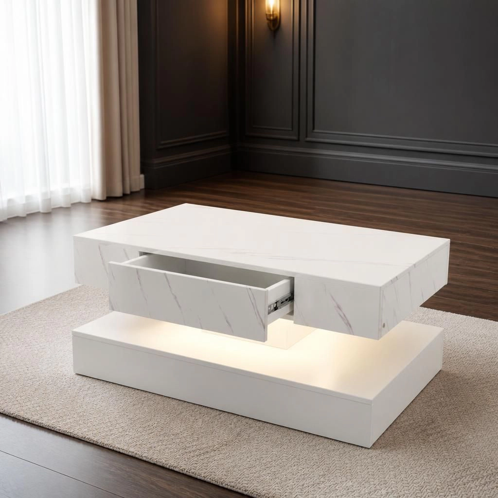GOODSILO Modern Rectangular Low Profile Coffee Table