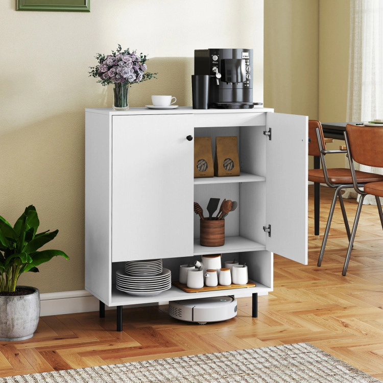 Hivvago 2-Door Sideboard Buffet Cabinet Kitchen With Adjustable Shelf-White