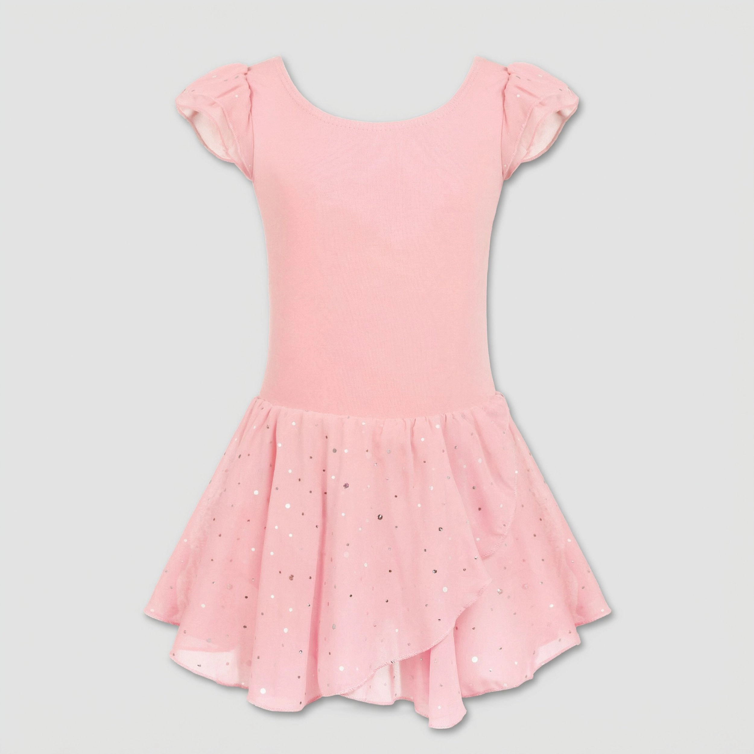 Arshiner Girl's Ruffle Sleeve Sequined Chiffon Tutu Leotard Dress
