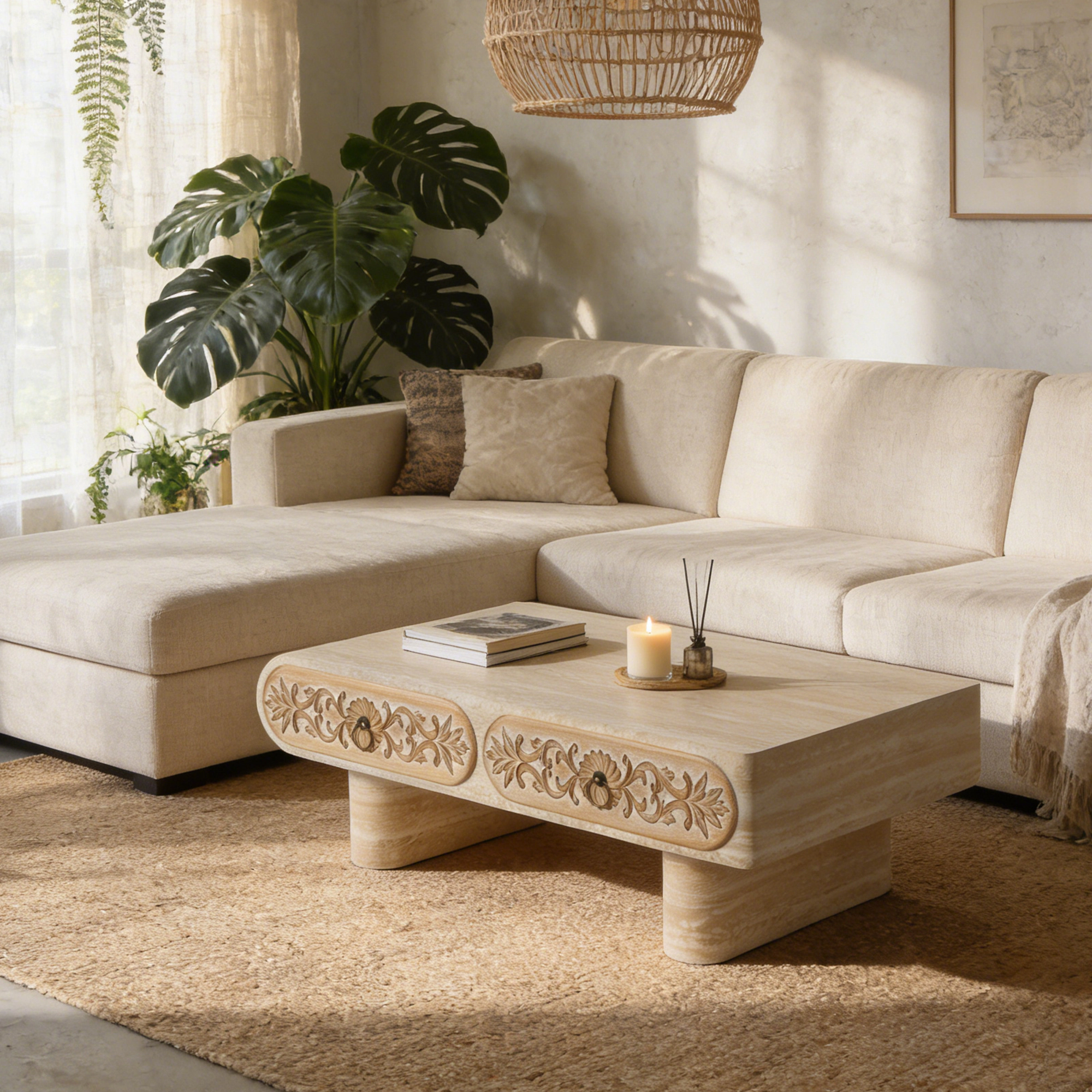 GOODSILO Low Profile Rectangular Multipurpose Coffee Table
