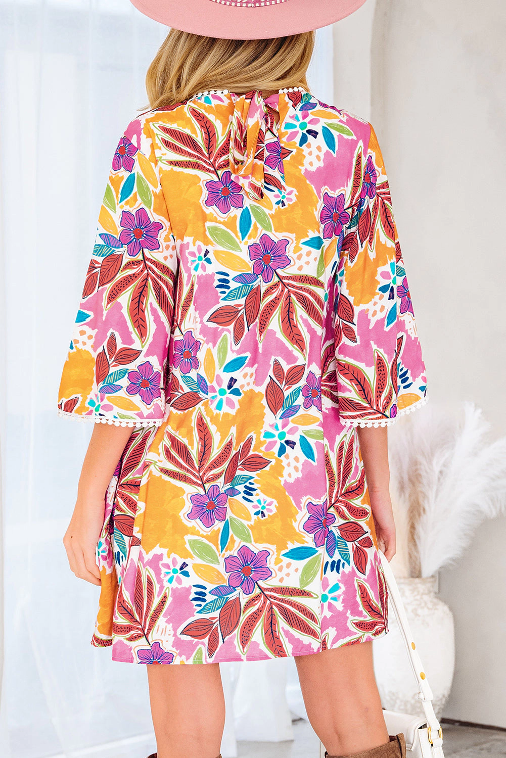 Threaded Pear Women's Emersyn Sleeve Swing Mini Dress