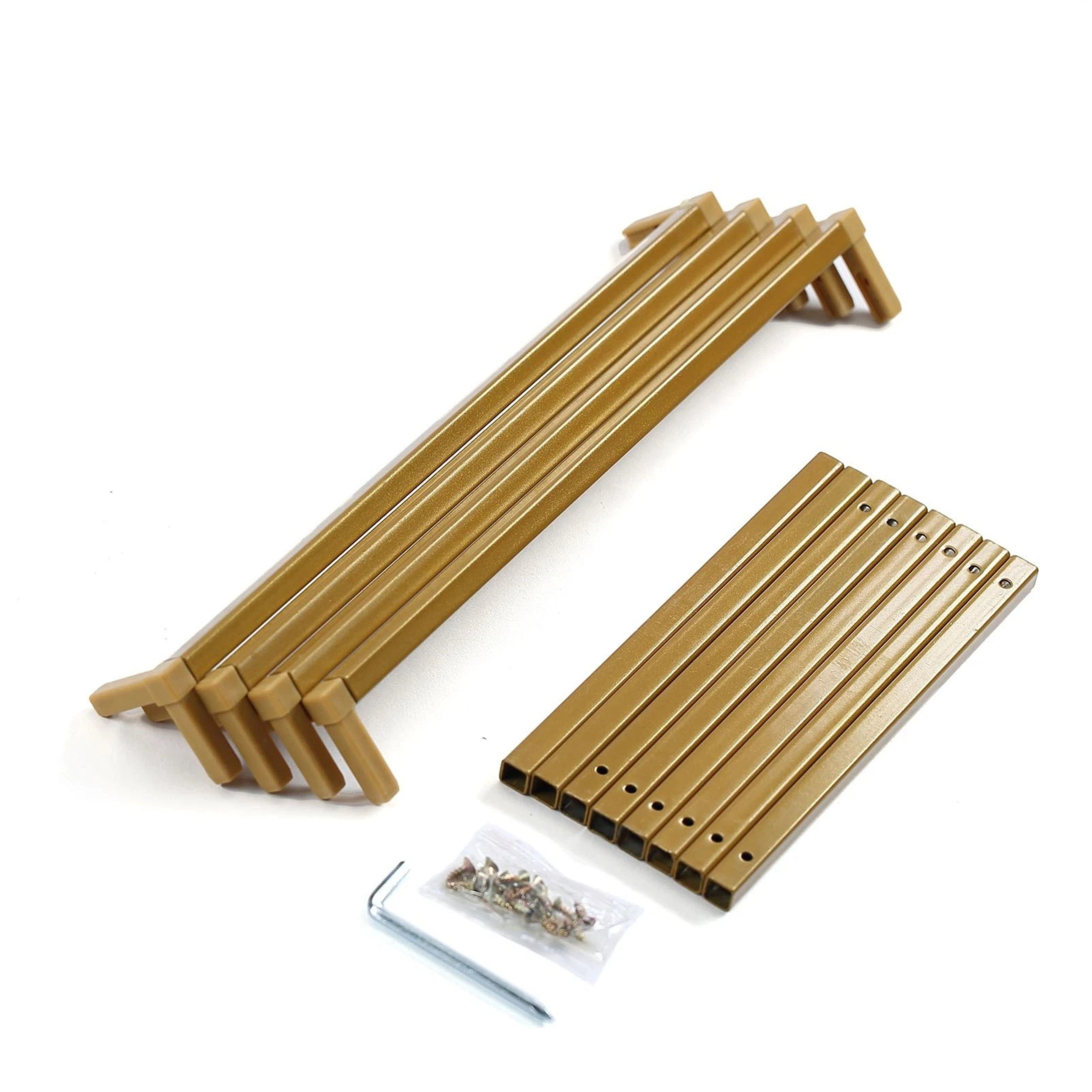 Home Collection 12 Inch Matte Gold Geometric Metal Vase Stands Pack of 2
