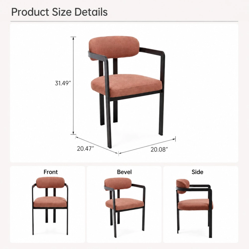 GOODSILO Upholstered Fabric Dining Side Chair, Set of 2