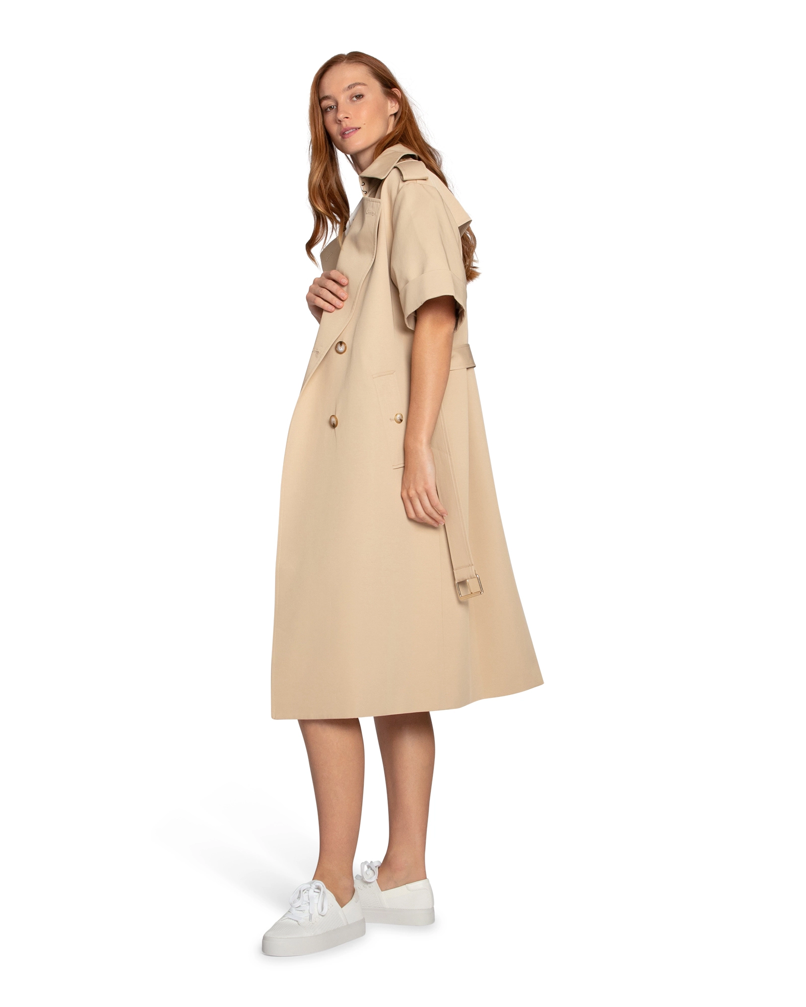 Belle & Bloom Womens Dust Daring Short Sleeve Trench Style Dress