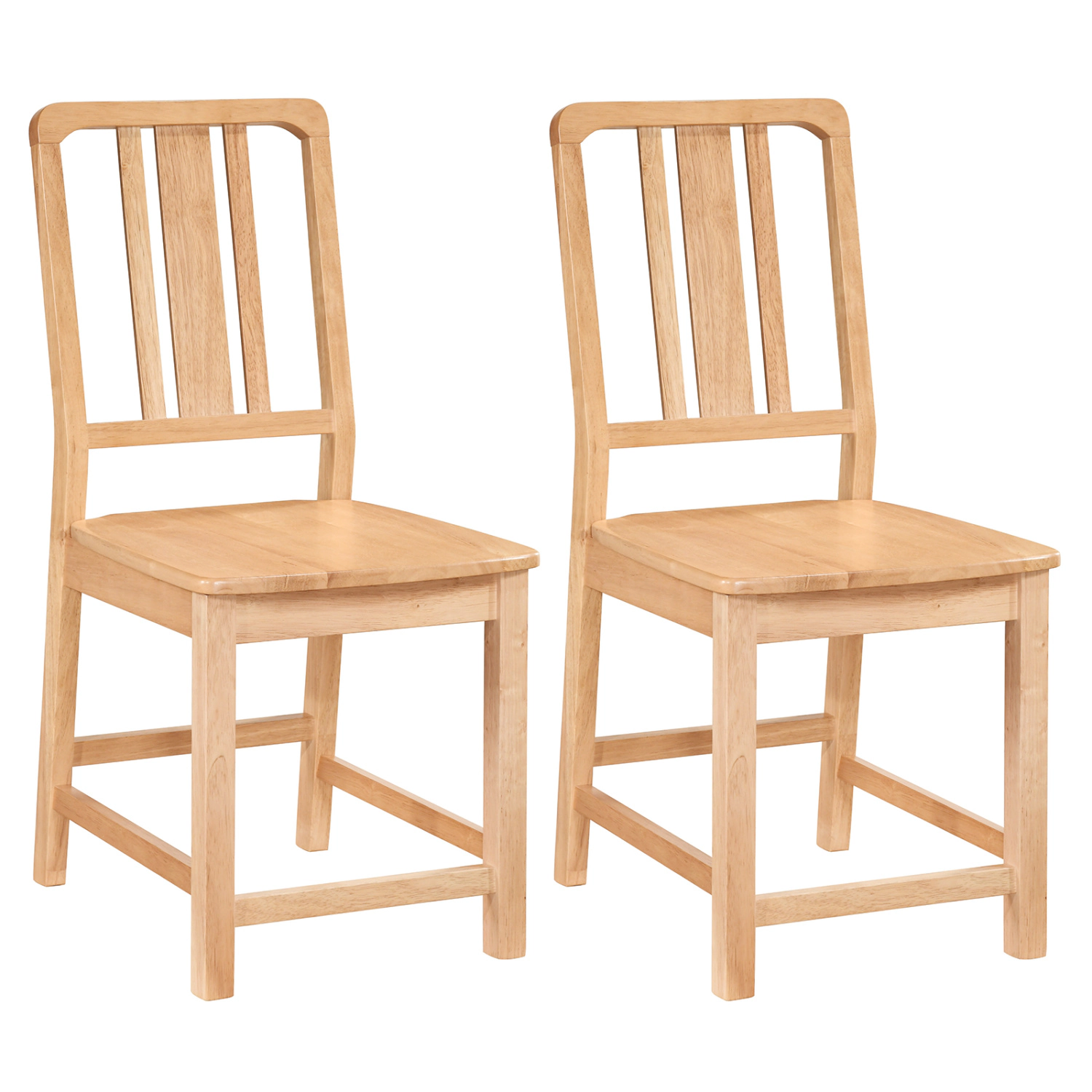 LJG Rubber Wood Dining Chairs Set of with Hollowed Backrest