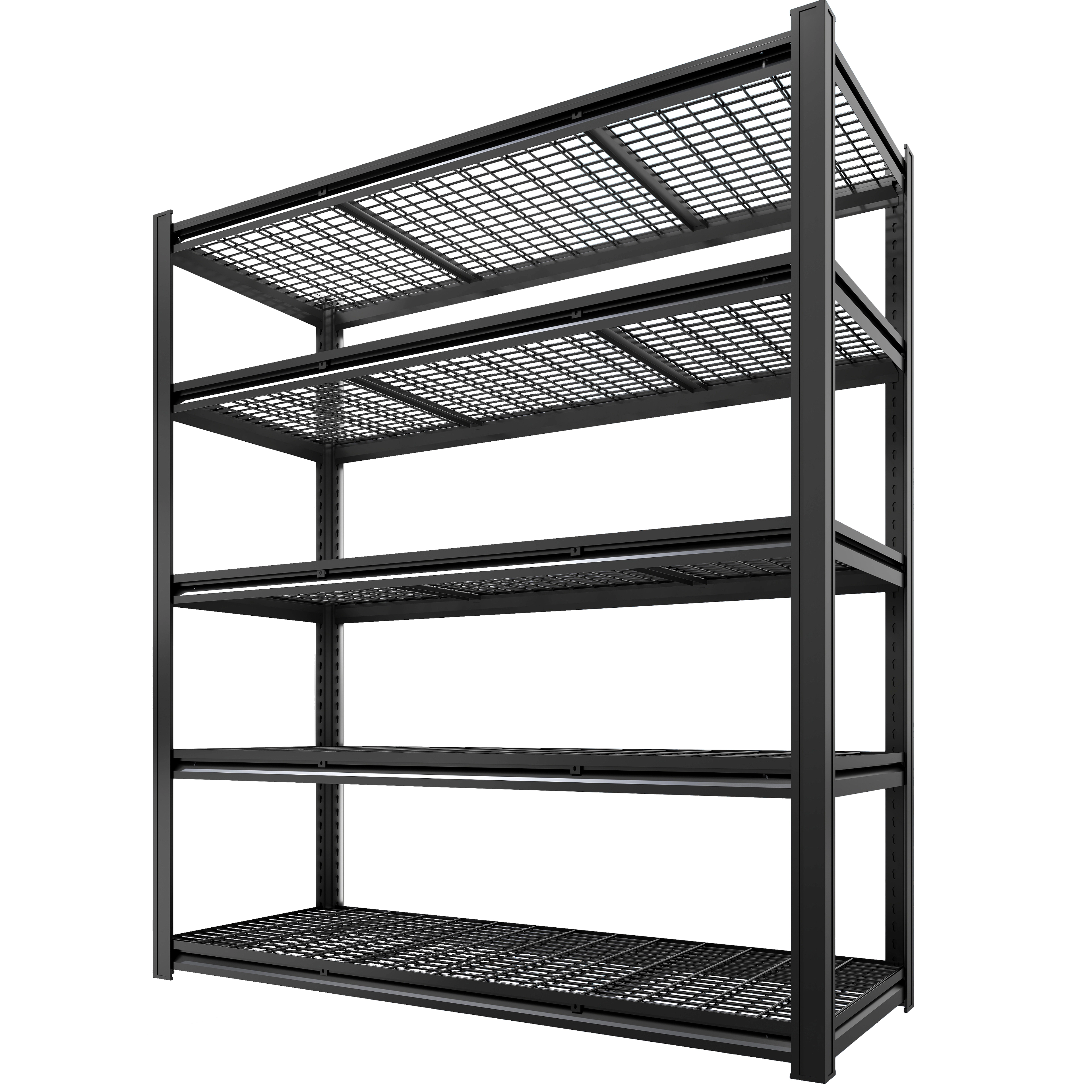 Flynama 5-Tier Freestanding Garage Shelving, Heavy Duty Steel, Adjustable, Black (55"W x 84"H x 24"D)