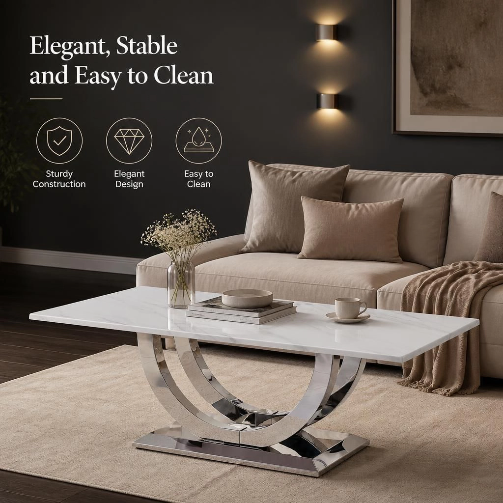 GOODSILO Modern Durable Rectangular Low Profile Coffee Table