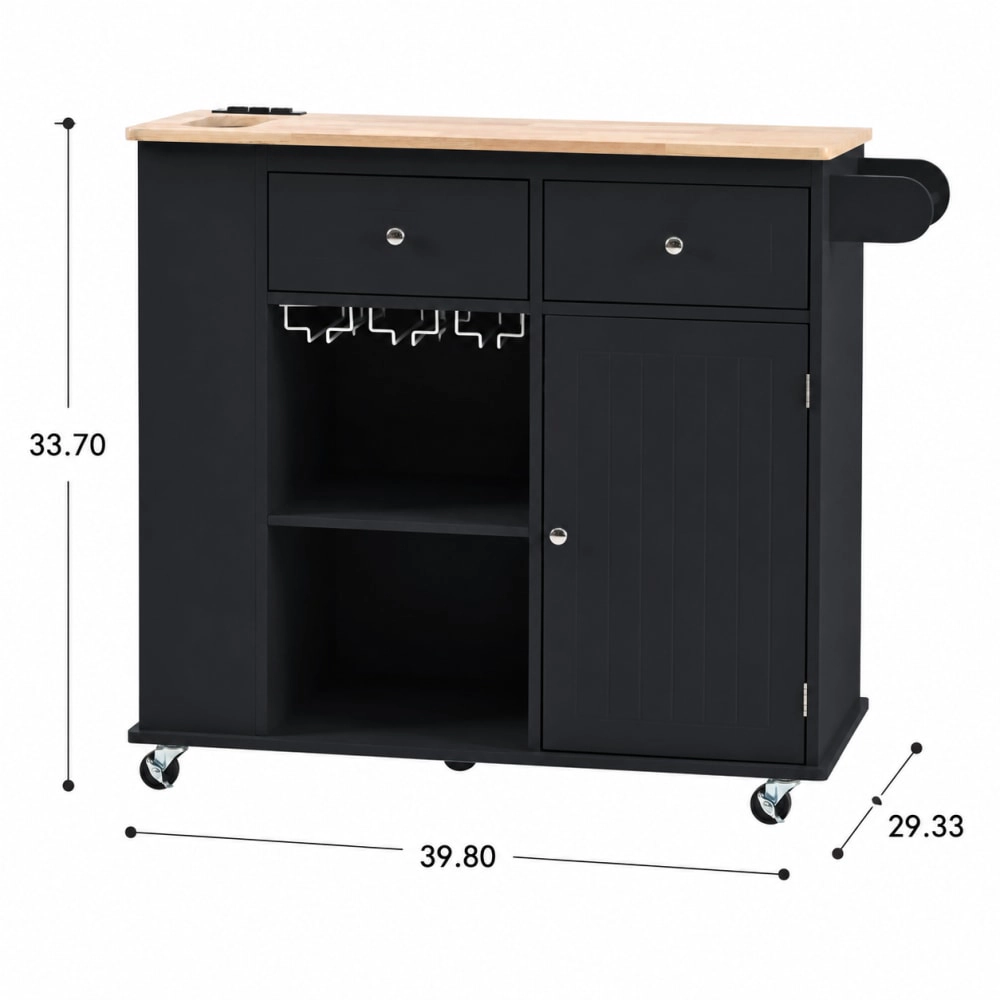 ELEMENT ACE Rolling Storage Kitchen Island Cart