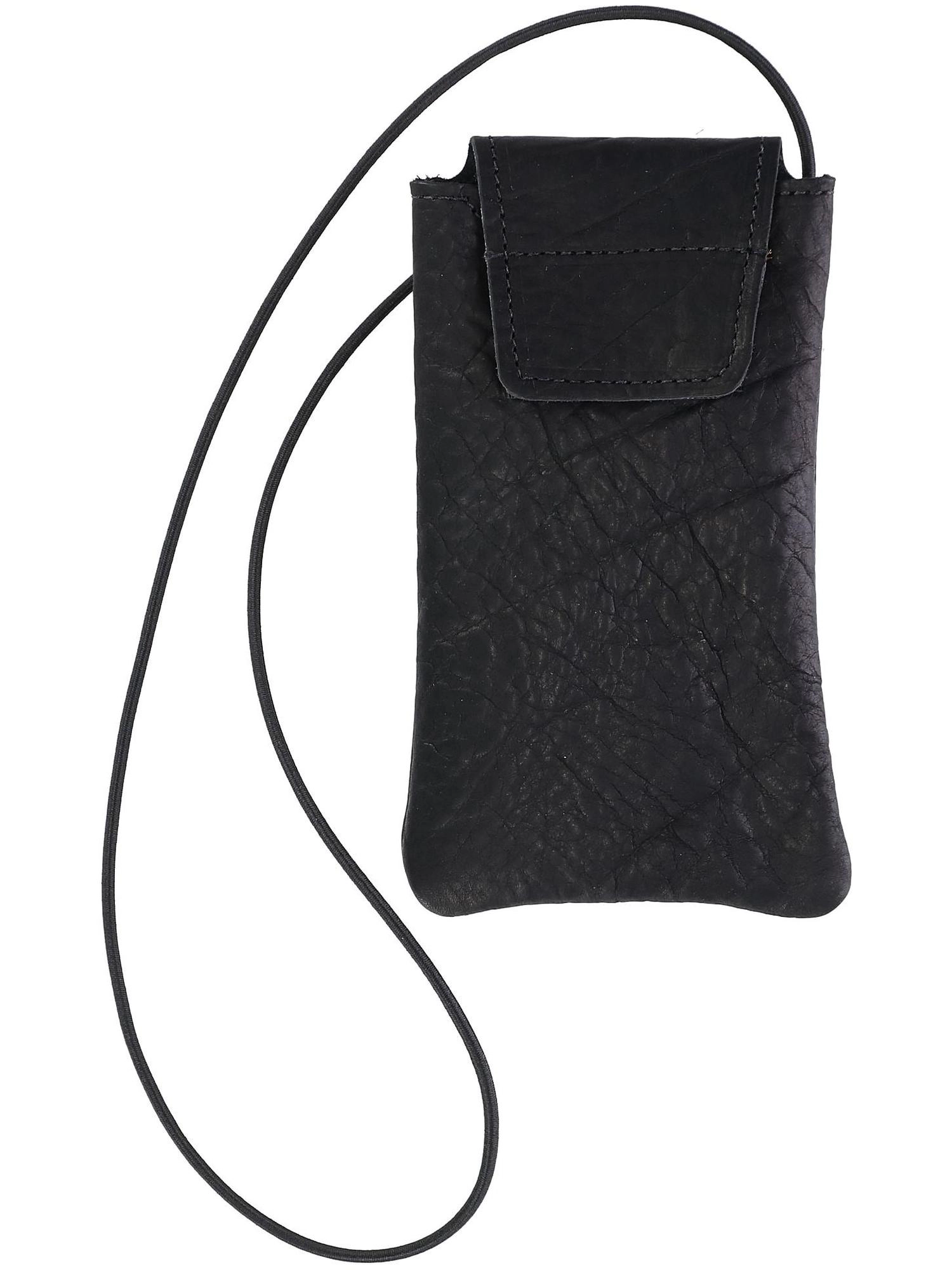 Boston Leather Textured Bison Eyeglass Case with Neck String
