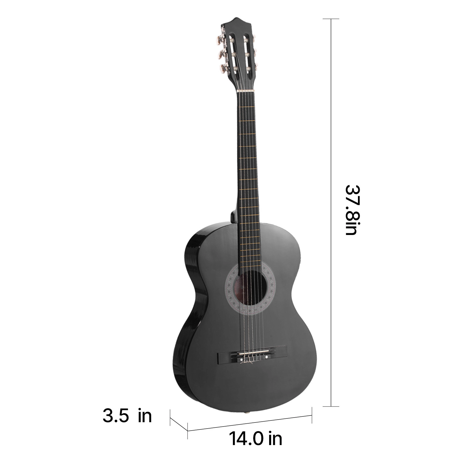 HONGGE Classical Guitar 38 Inch Wood Starter Kit for Beginners with Nylon Strings Gig Bag Strap Tuner
