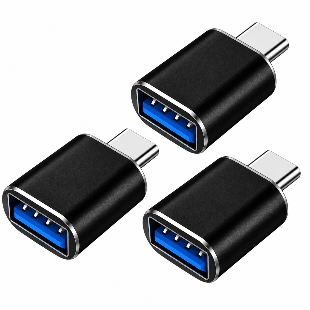Qixxronics 3PCS USB C to Adapter, TypeC OTG USBC Male Female Adapter for Smartphones, Tablets and Laptops