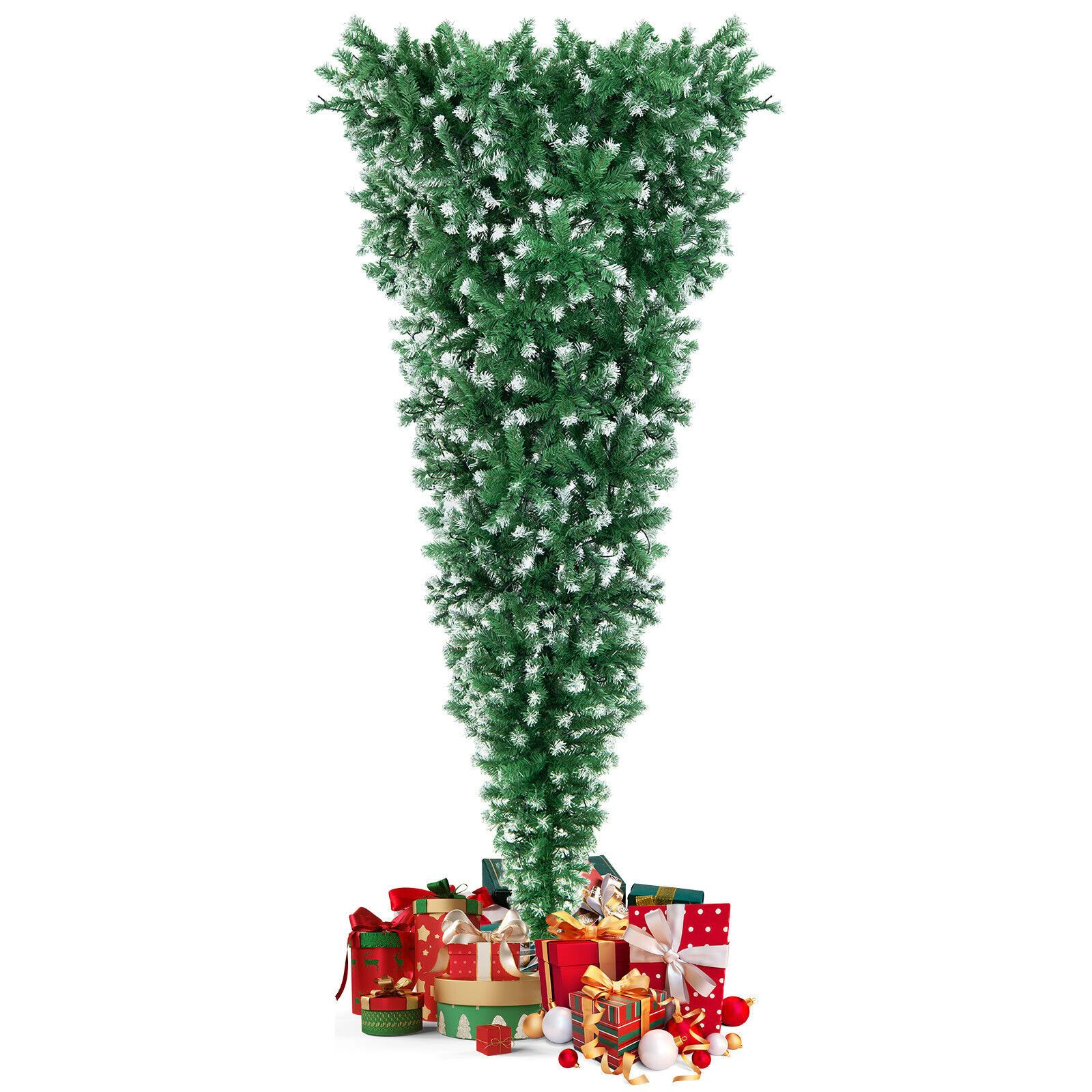 SlickBlue Pre-Lit Inverted Christmas Tree with 1100 Dense Branch Tips