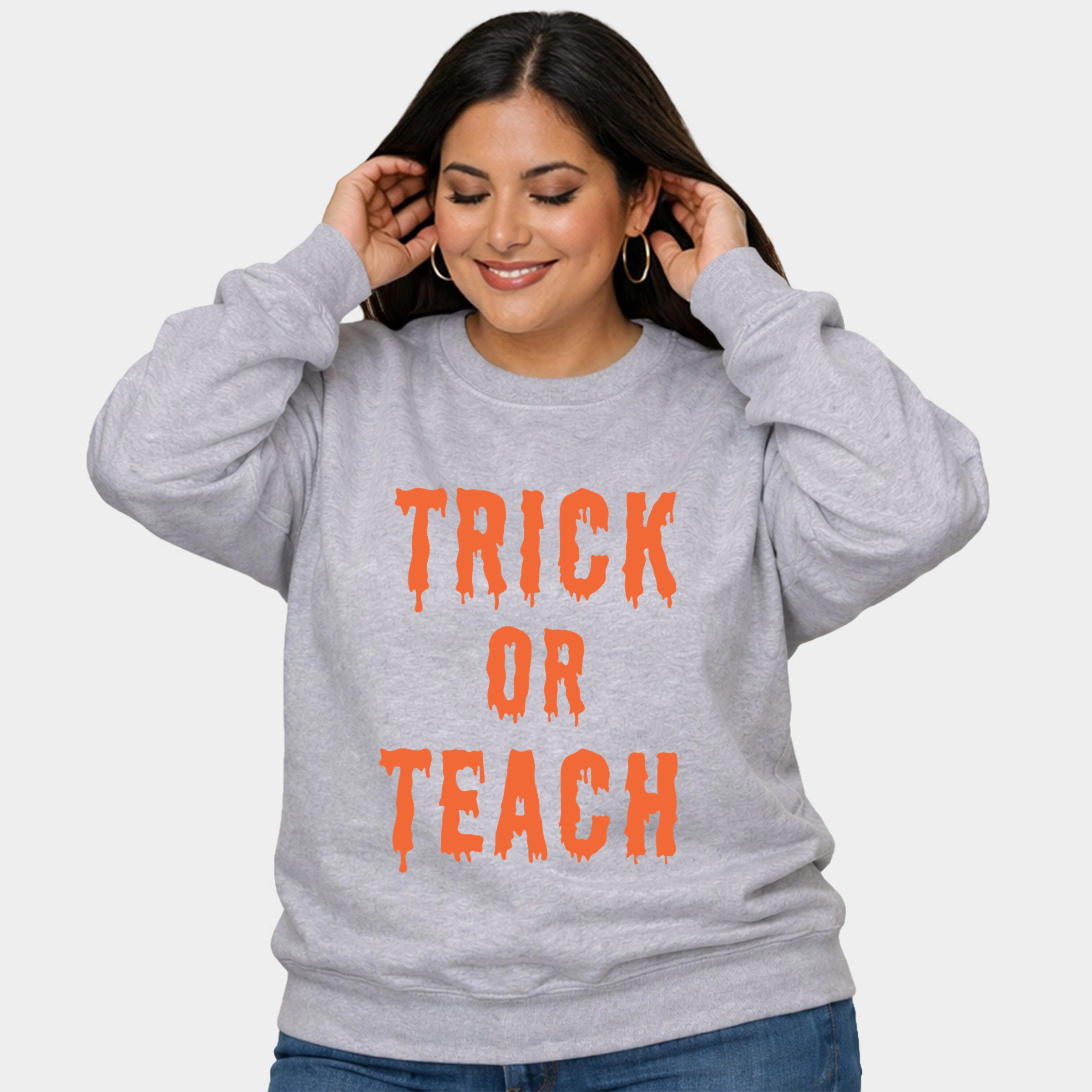 Simply Sage Market - Trick Or Teach  Women's Plus Sized Graphic Sweatshirt