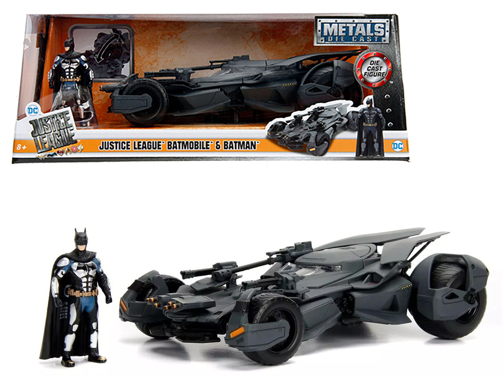 Jada 2017 Justice League Batmobile with diecast Batman Figure 1/24 Diecast Model Car by Jada