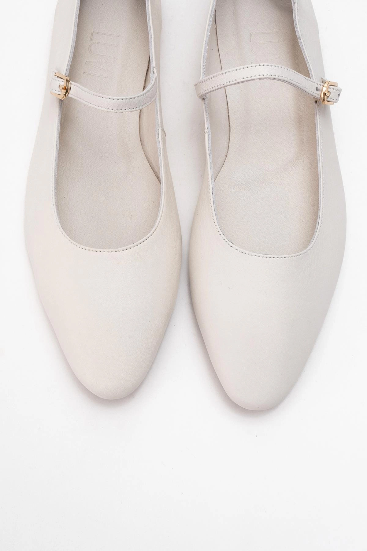 Forever & Always Womens Lara Leather Mary Jane Flats