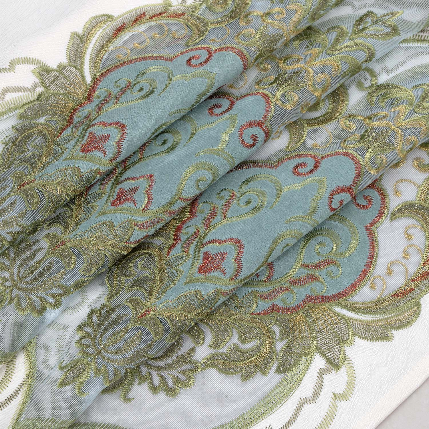 RT Designer Collection Betsy Macrame Rod Pocket Curtain Panel 52" x 84" Sage