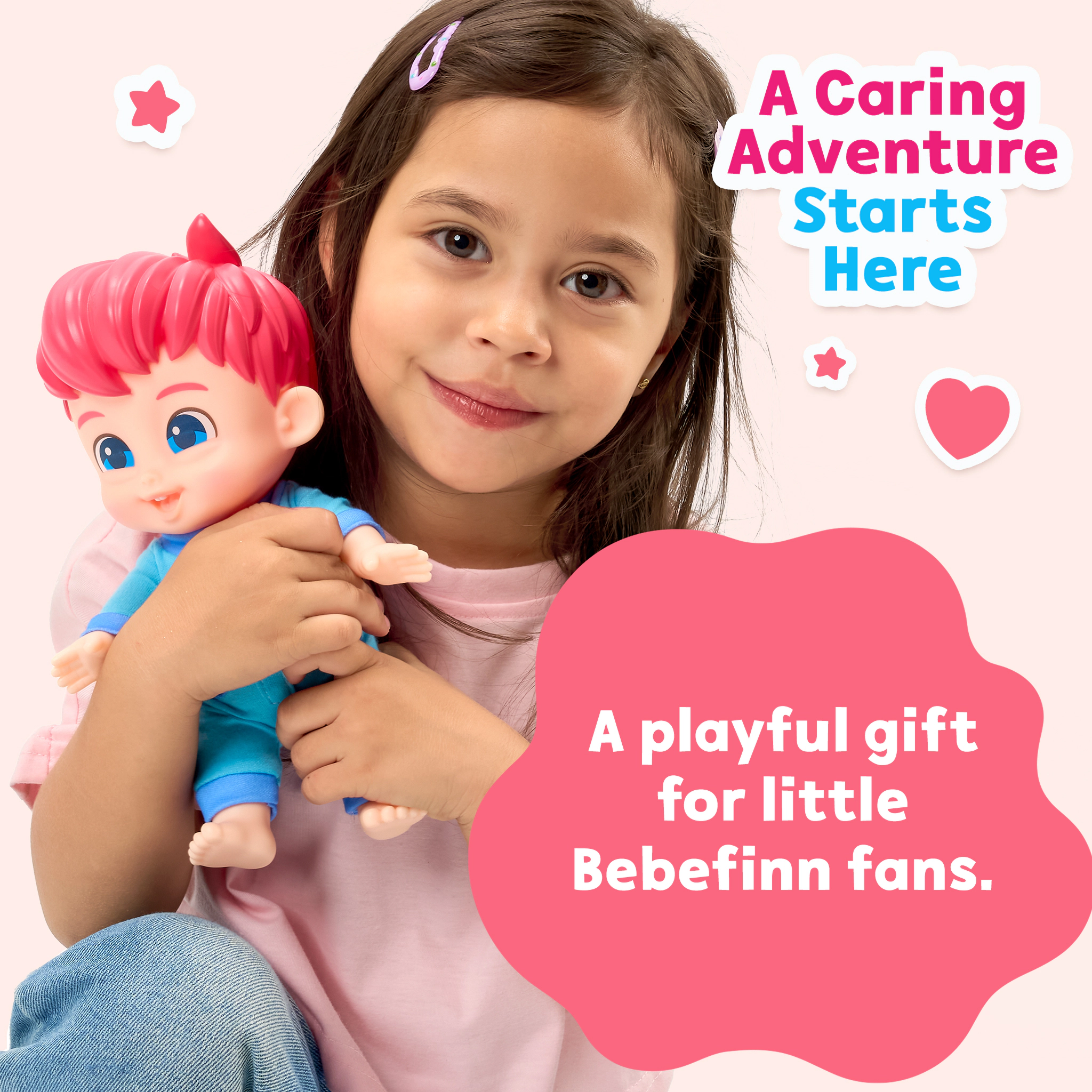 Bebefinn Kids Nursing Doll Set - Pretend Feeding Baby Doll Playset with Accessories