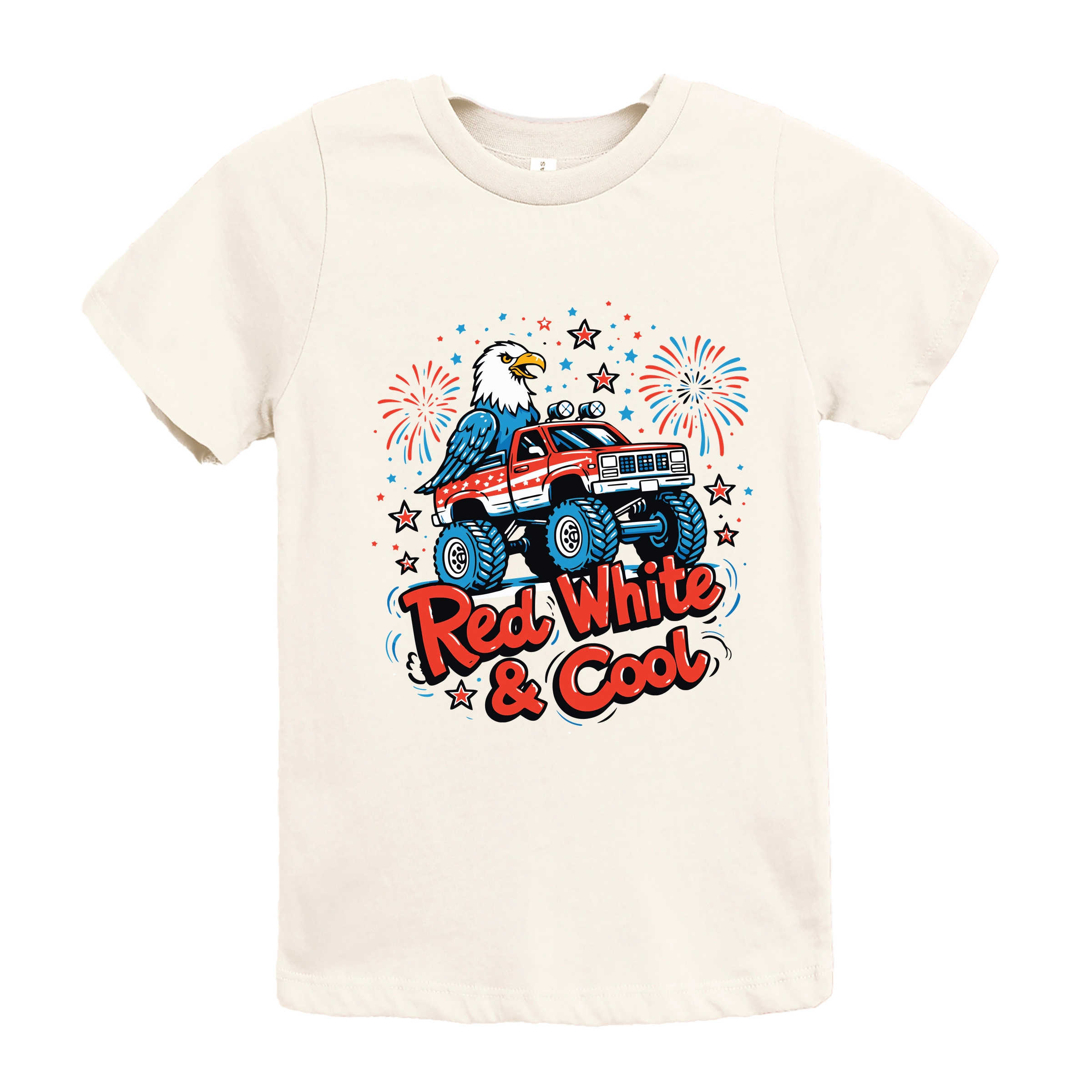 The Juniper Shop - Red, White & Cool Truck Eagle Youth Short Sleeve Graphic T-Shirt