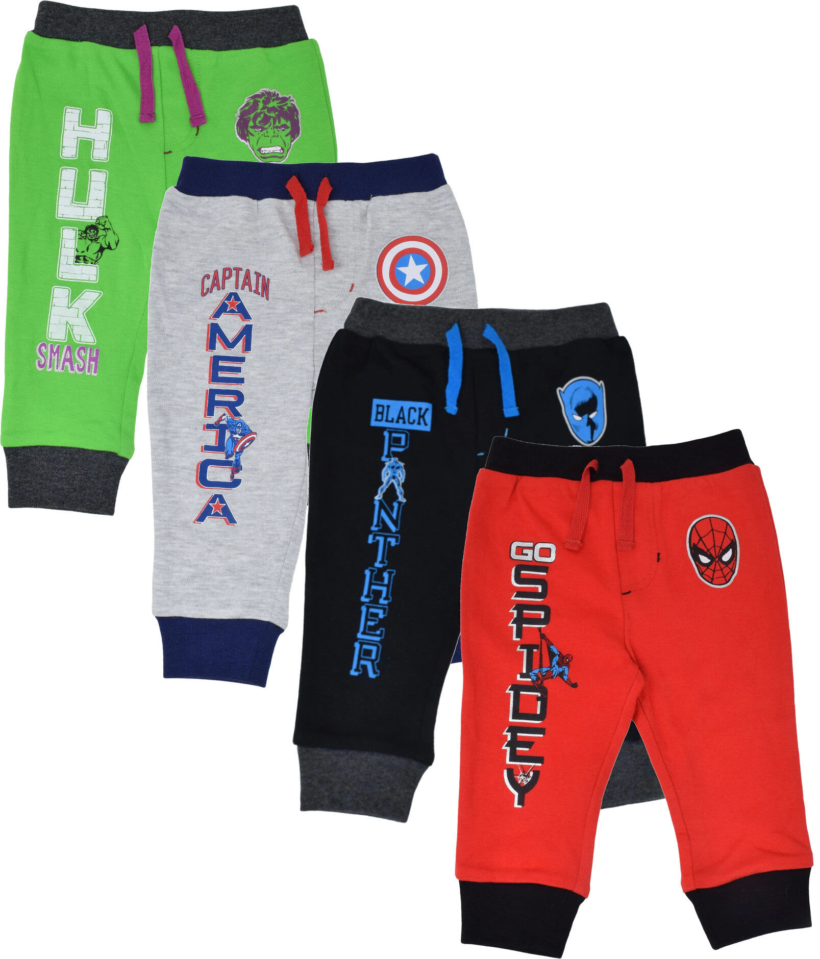 Marvel Avengers Boys' 4-Pack Athletic Jogger Pants