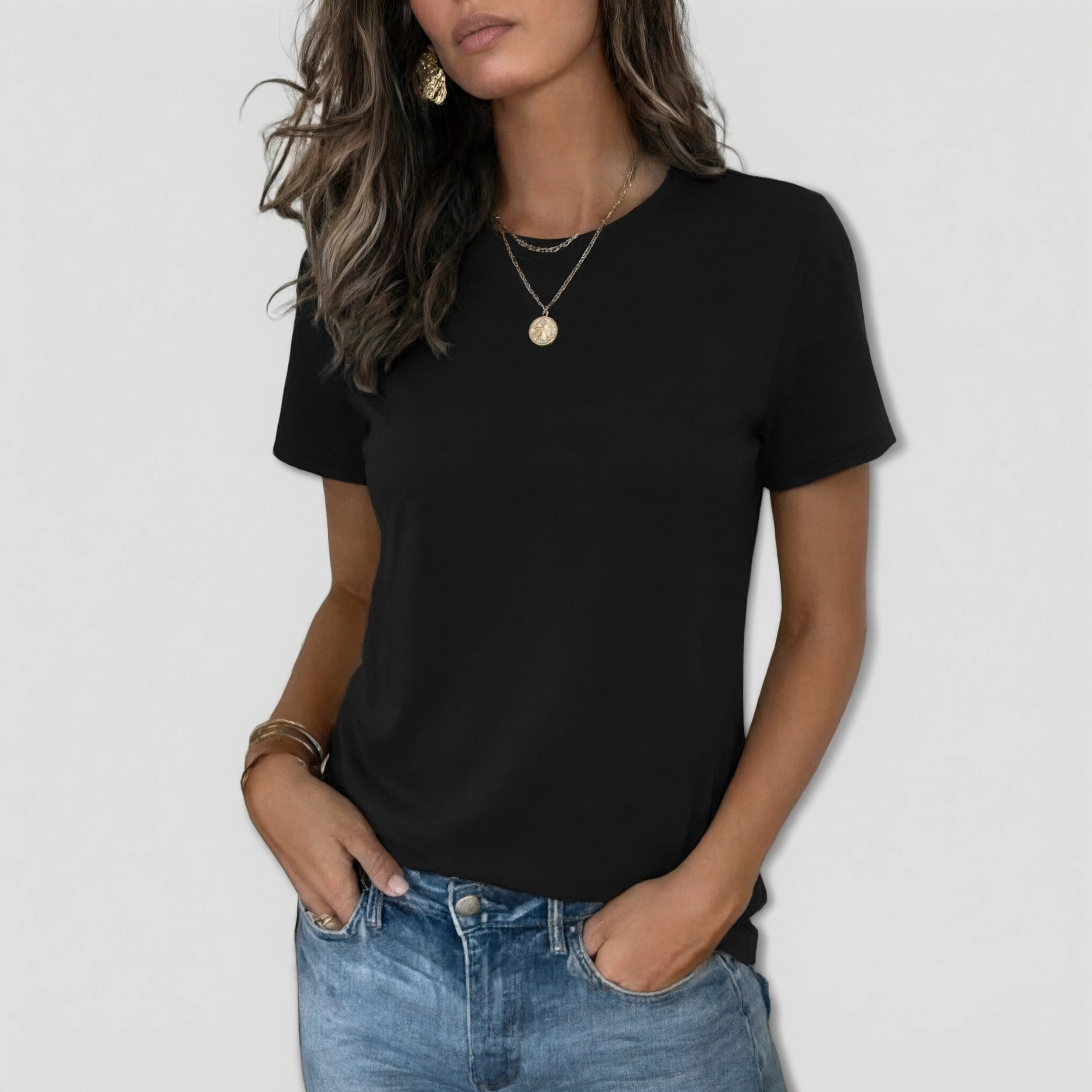 Zeagoo Women Crew Neck Short Sleeve T Shirt