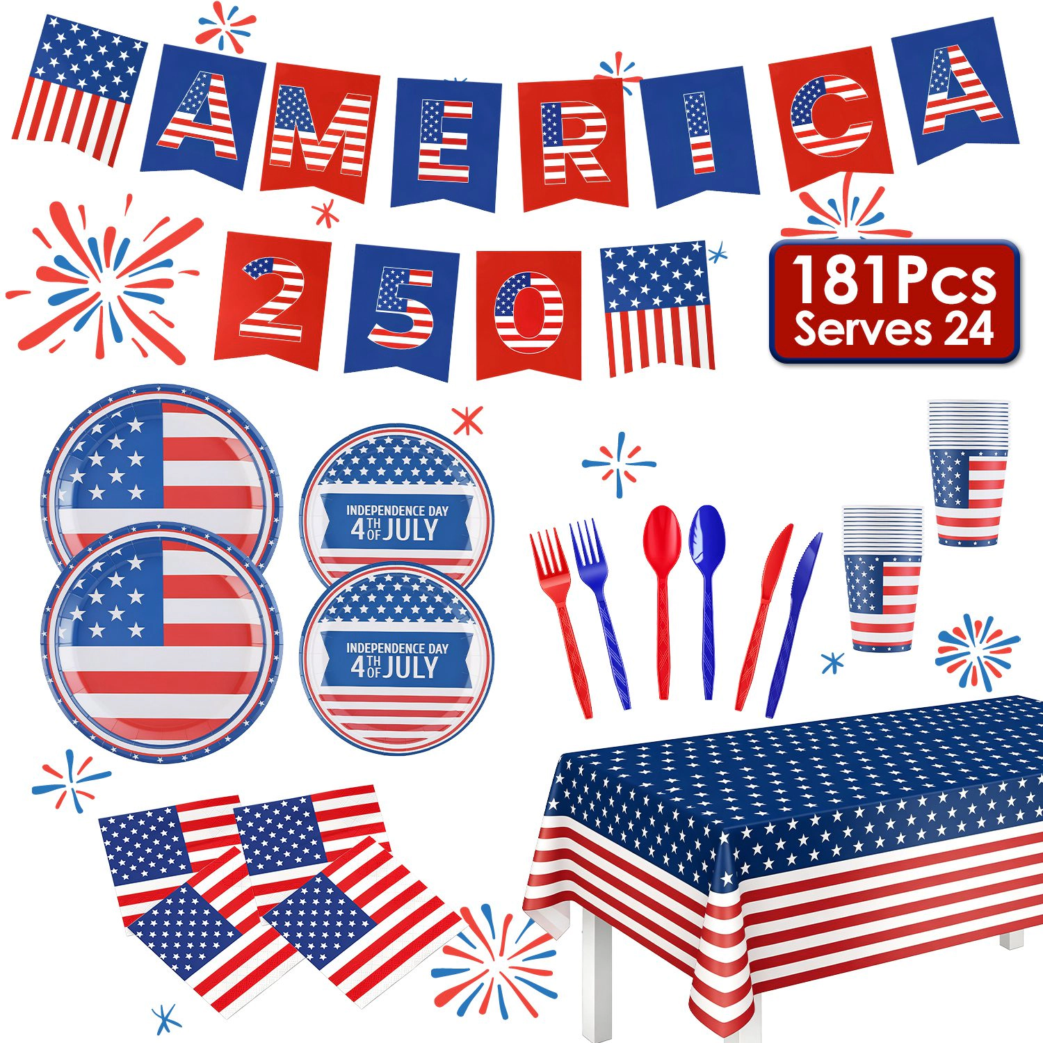 NEW Home Unisex Disposable 4th Of July Party Supplies