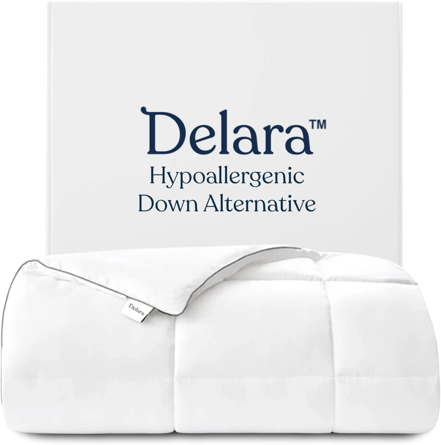 Delara Down Alternative Duvet Insert 150 GSM Lightweight, GOTS Organic Cotton Shell, 300TC Sateen