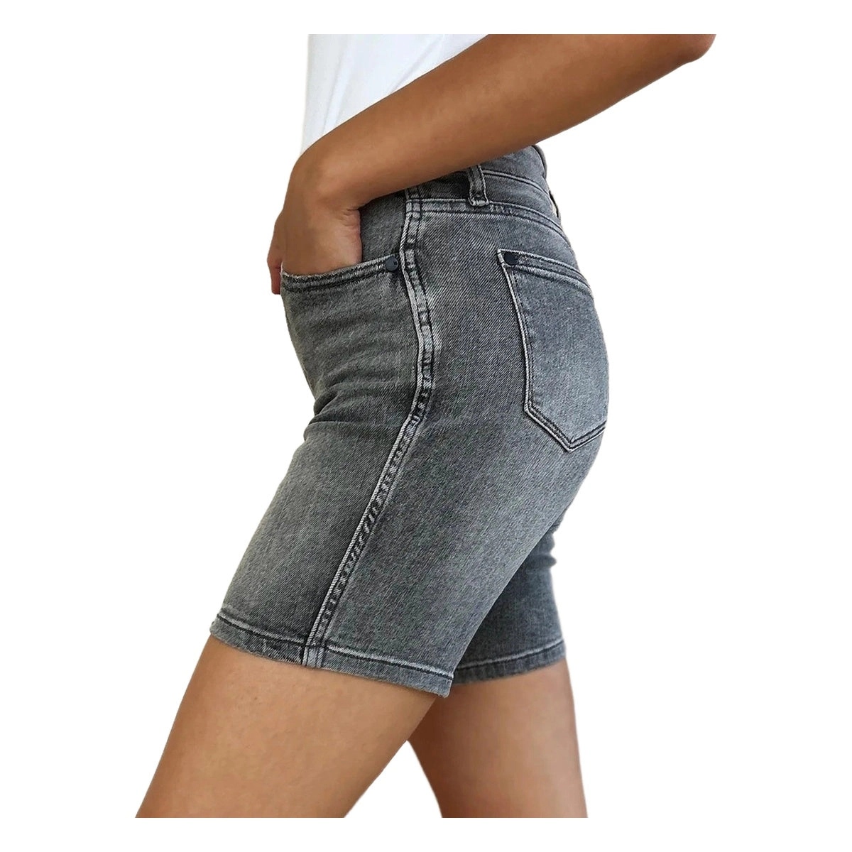 Judy Blue Womens Full High Waist Washed Denim Shorts