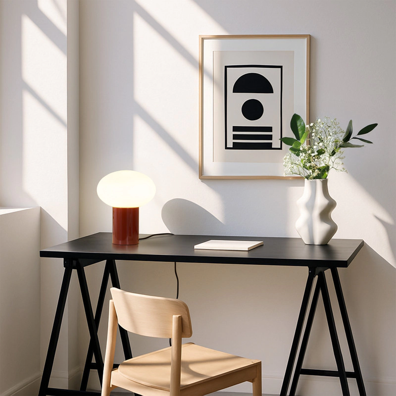 Brightech Ivy Glass Wood Desk Lamp