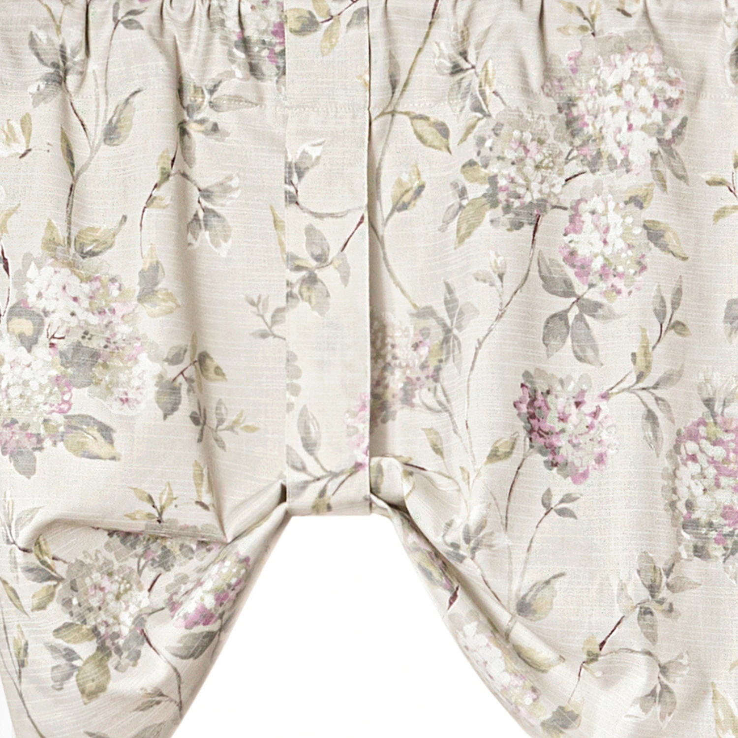 Ellis Curtain 48% Cotton 52% Polyester Abigail Traditional Hydrangea Pattern Tie Up Window Valance 60" x 22" Lilac