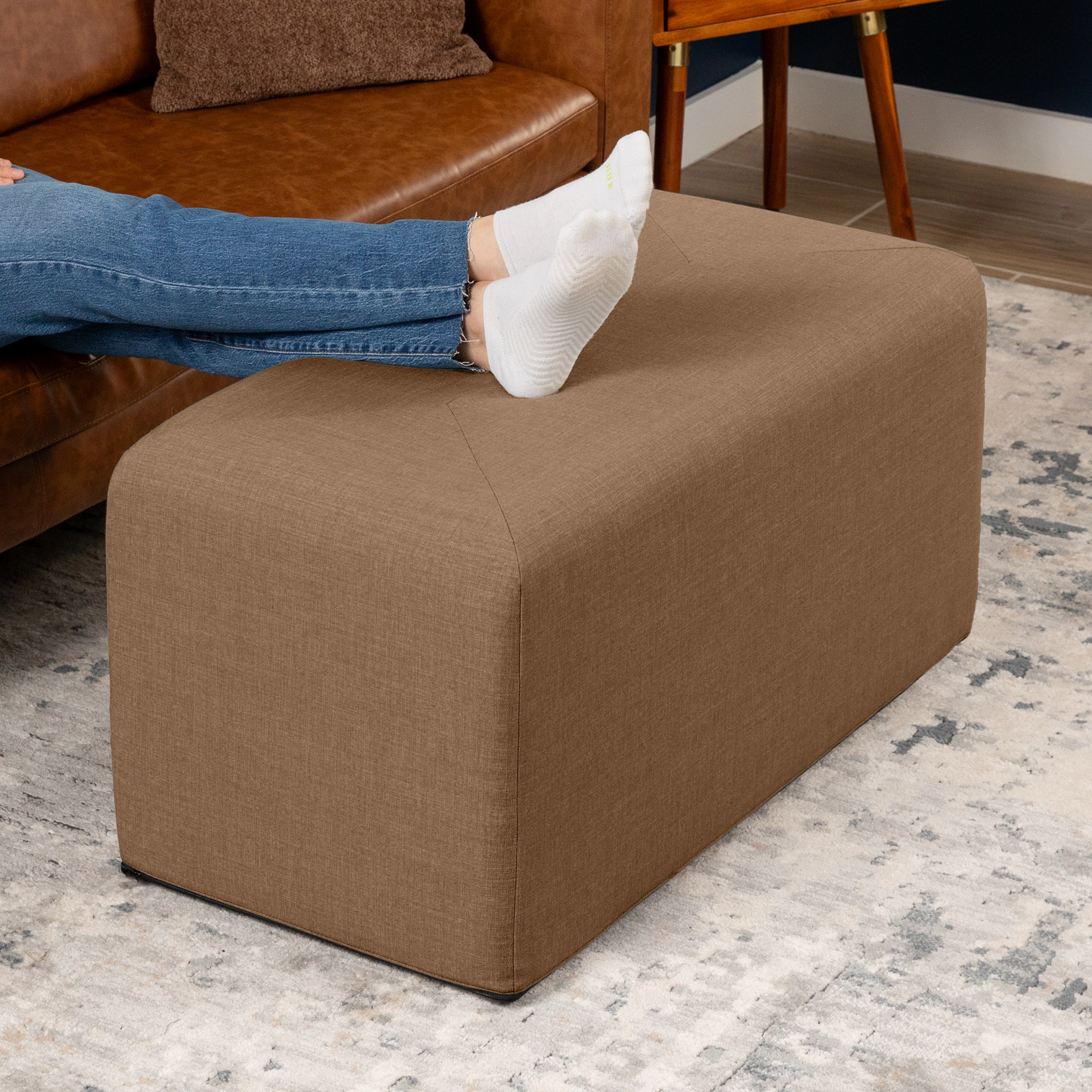 Jaxx Monroe Large Rectangular Foam Ottoman / Coffee Table, (36 x 18)