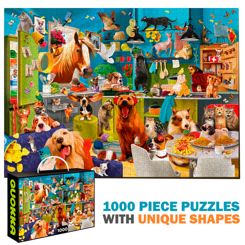QUOKKA 1000-Piece Jigsaw Puzzle Collection for Adults, Travel, Animal & Fantasy Illustrated Scenes