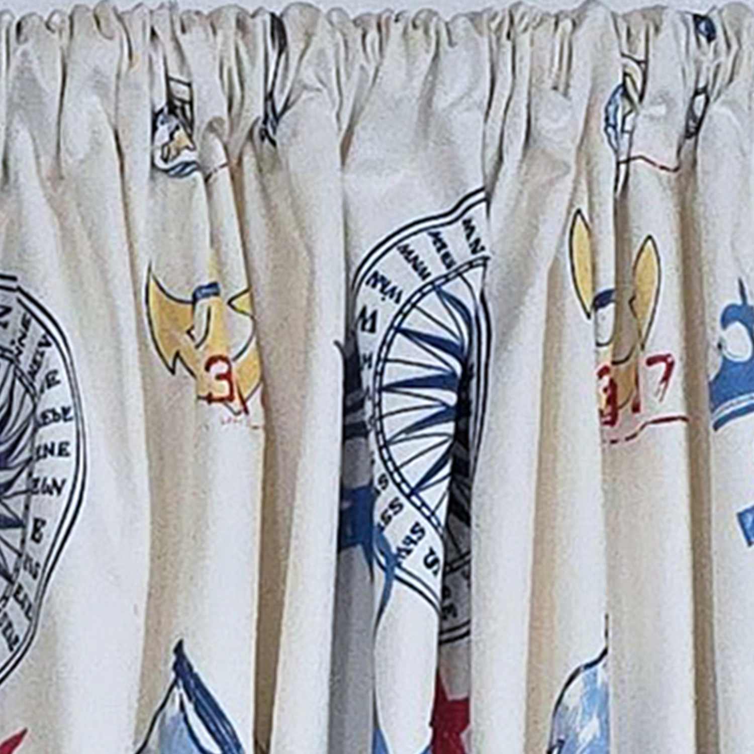 RLF Home Ralph Lauren Navigator 100% Cotton Rod Pocket Window Curtain set of 2 Panels 100" x 84" Off-White