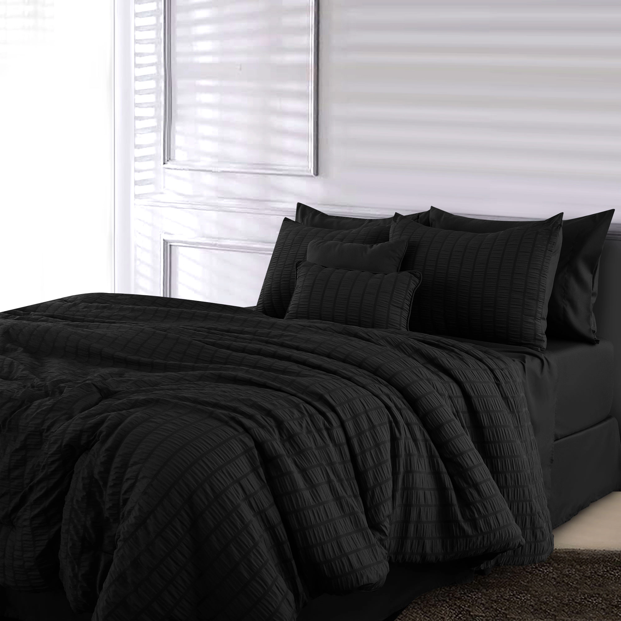 Lux Decor Collection Seersucker Bed A Bag Comforter Set All Season Down Alternative Bedding With Sheets