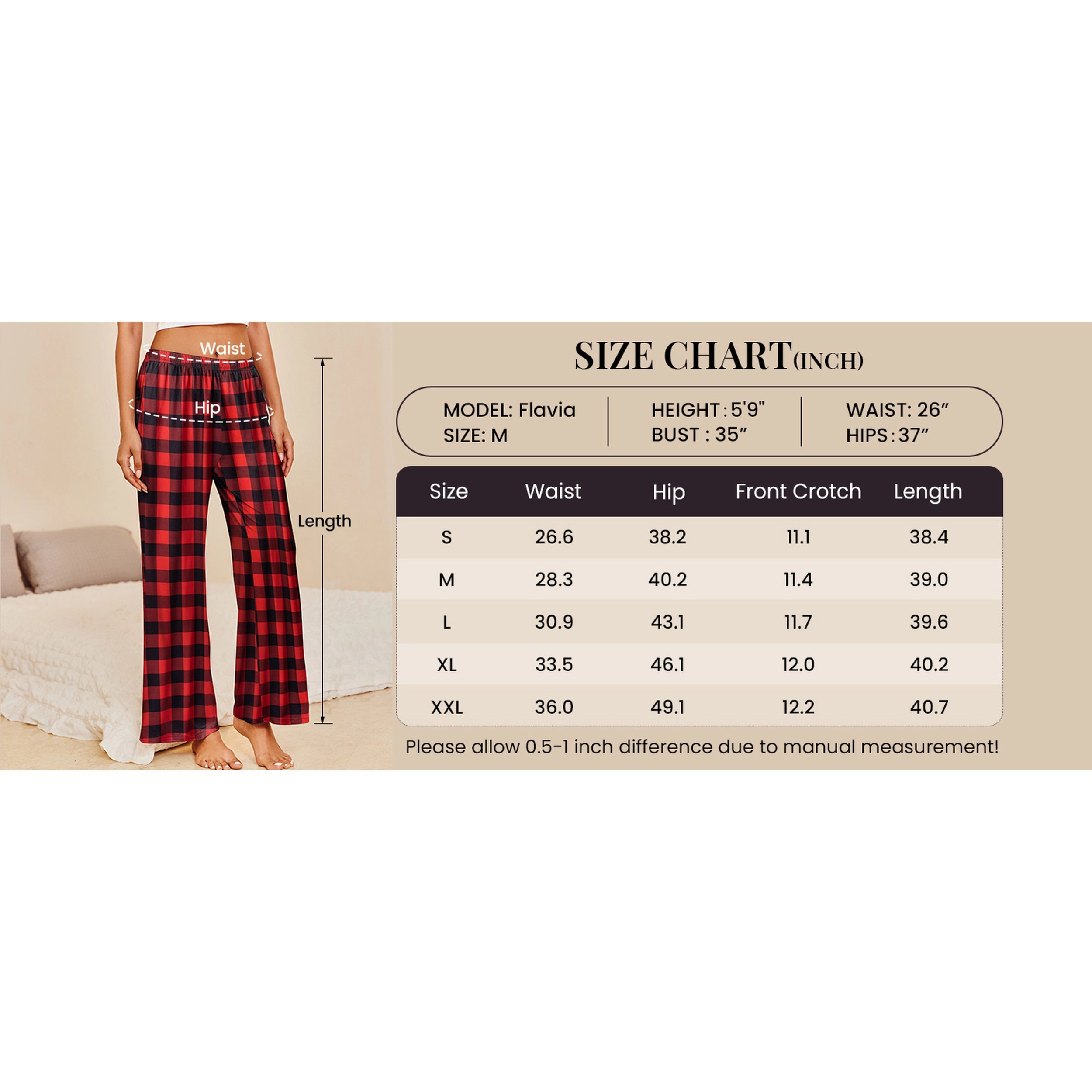 Ekouaer Women's Elastic Waist Wide Leg Printed Pajama Lounge Pants