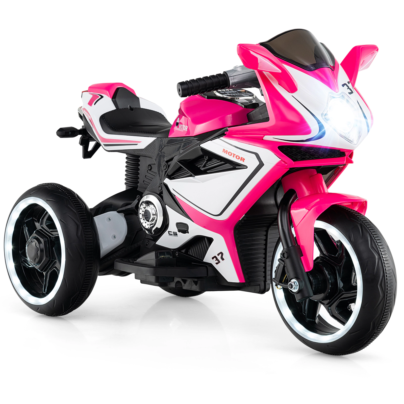 SUGIFT LED Lights 6V Kids Ride On Motorcycle Battery Powered Mini Electric Motorbike