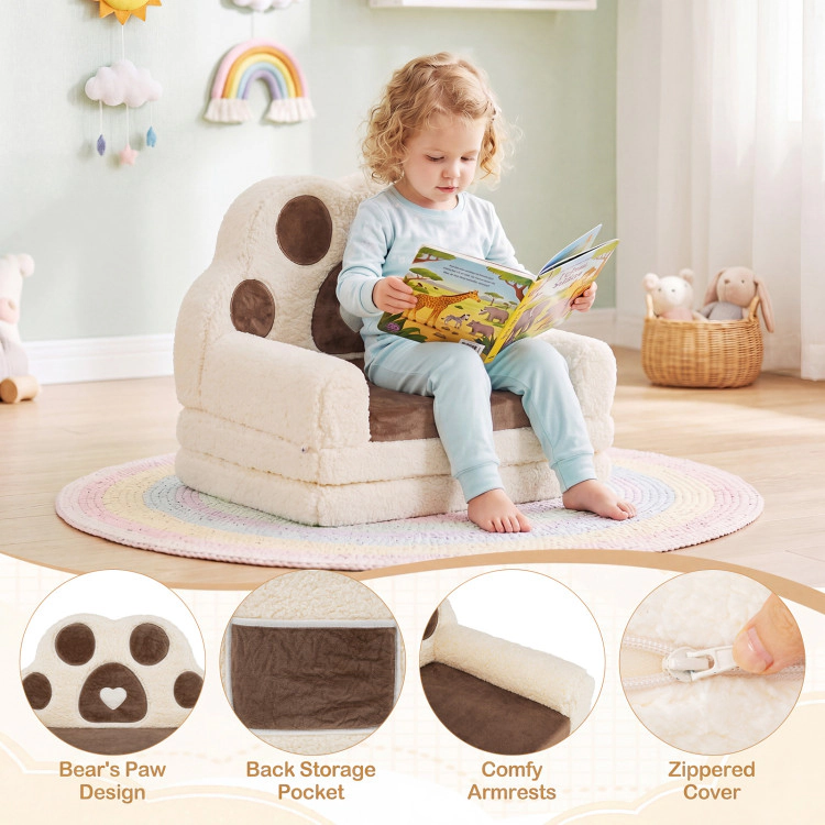 Hivvago 2-In-1 Convertible Kids Sofa To Lounger With Removable Cover