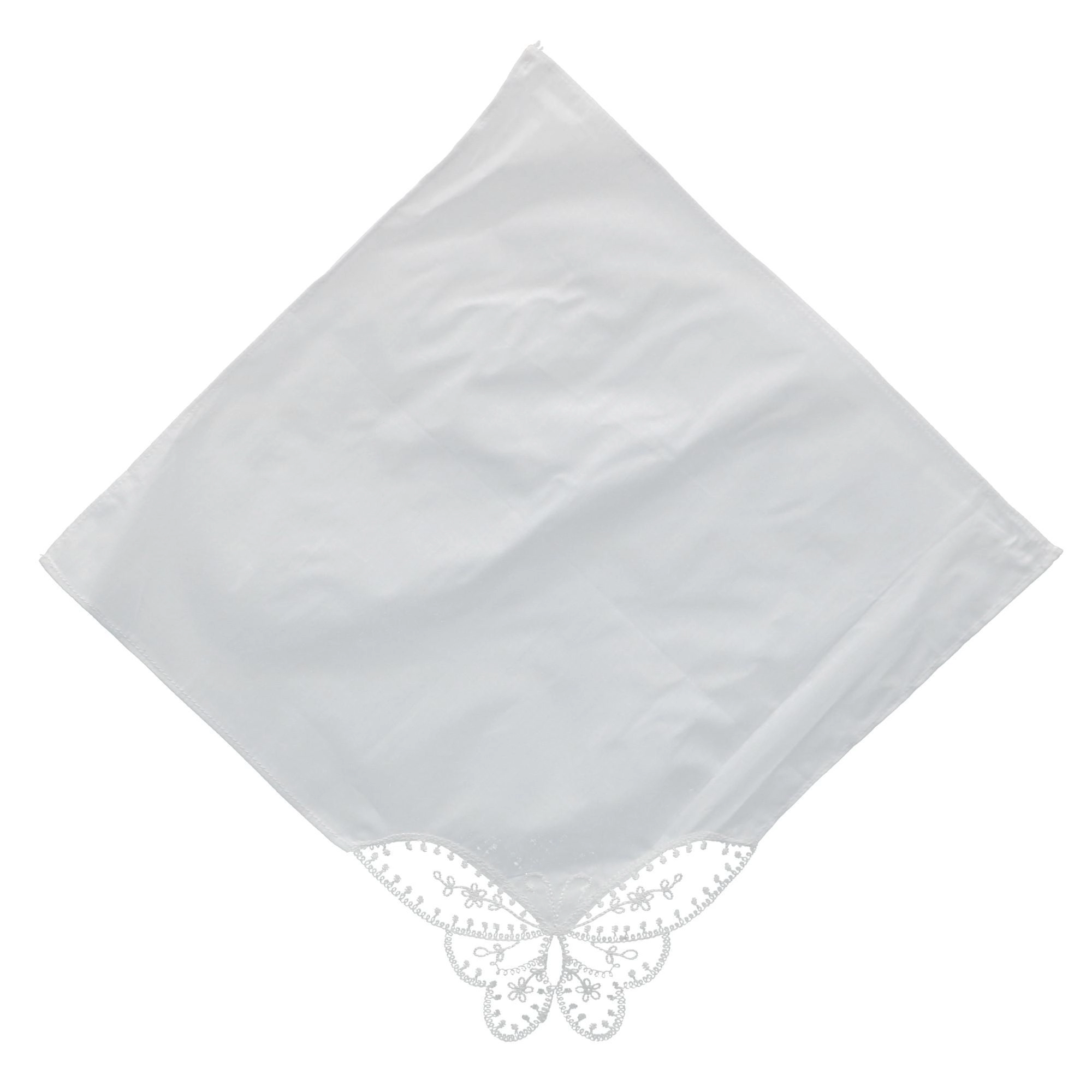 CTM Women's Butterfly Corner Lace Handkerchief