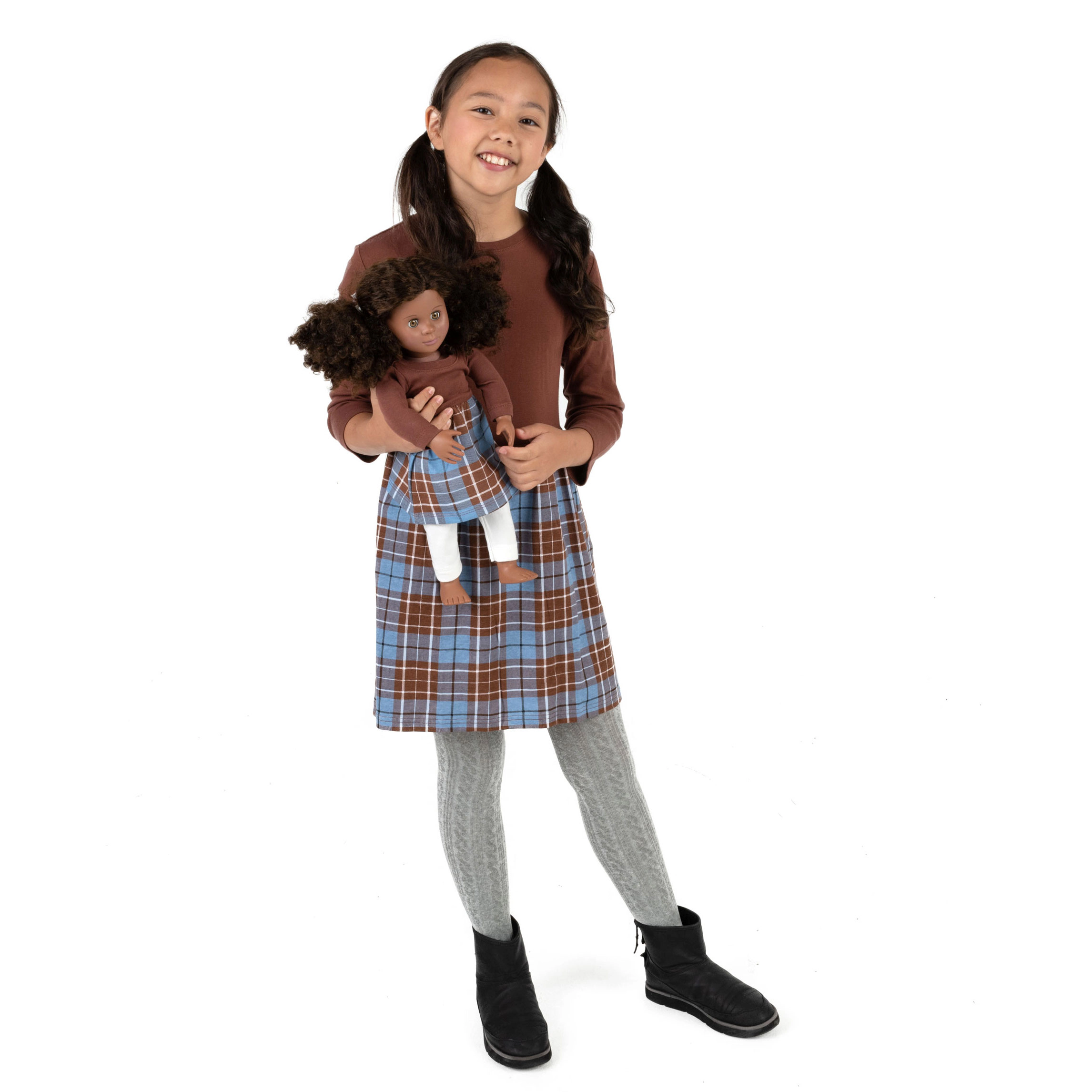 Leveret Girl & Doll Matching Plaid Cotton Skirt Dress