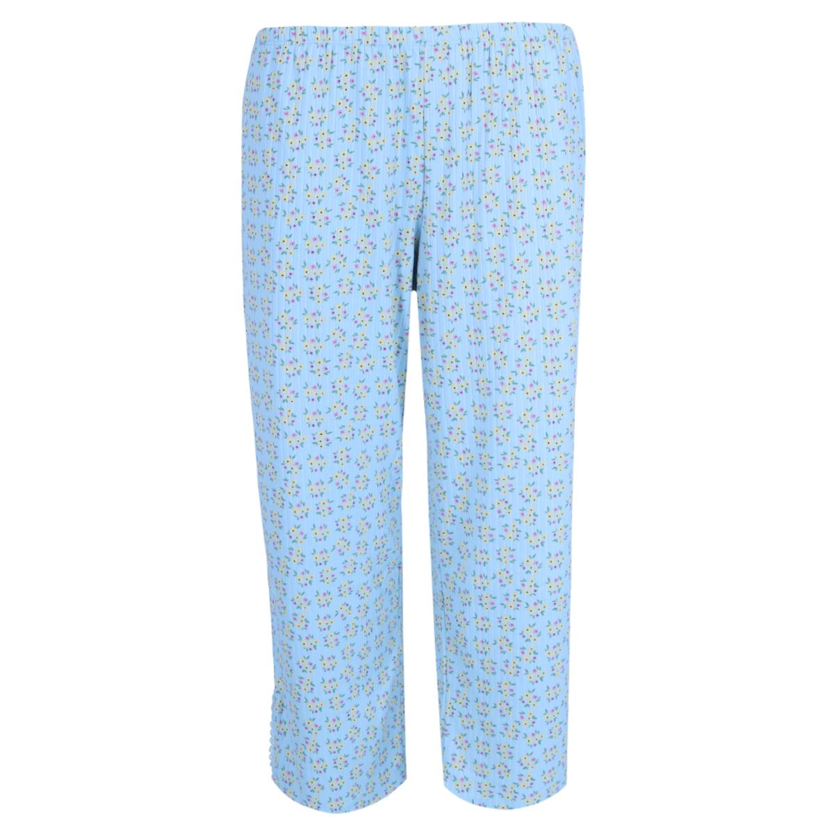 PJ Couture Women's Ribbed Short Sleeve Capri Pajama Set